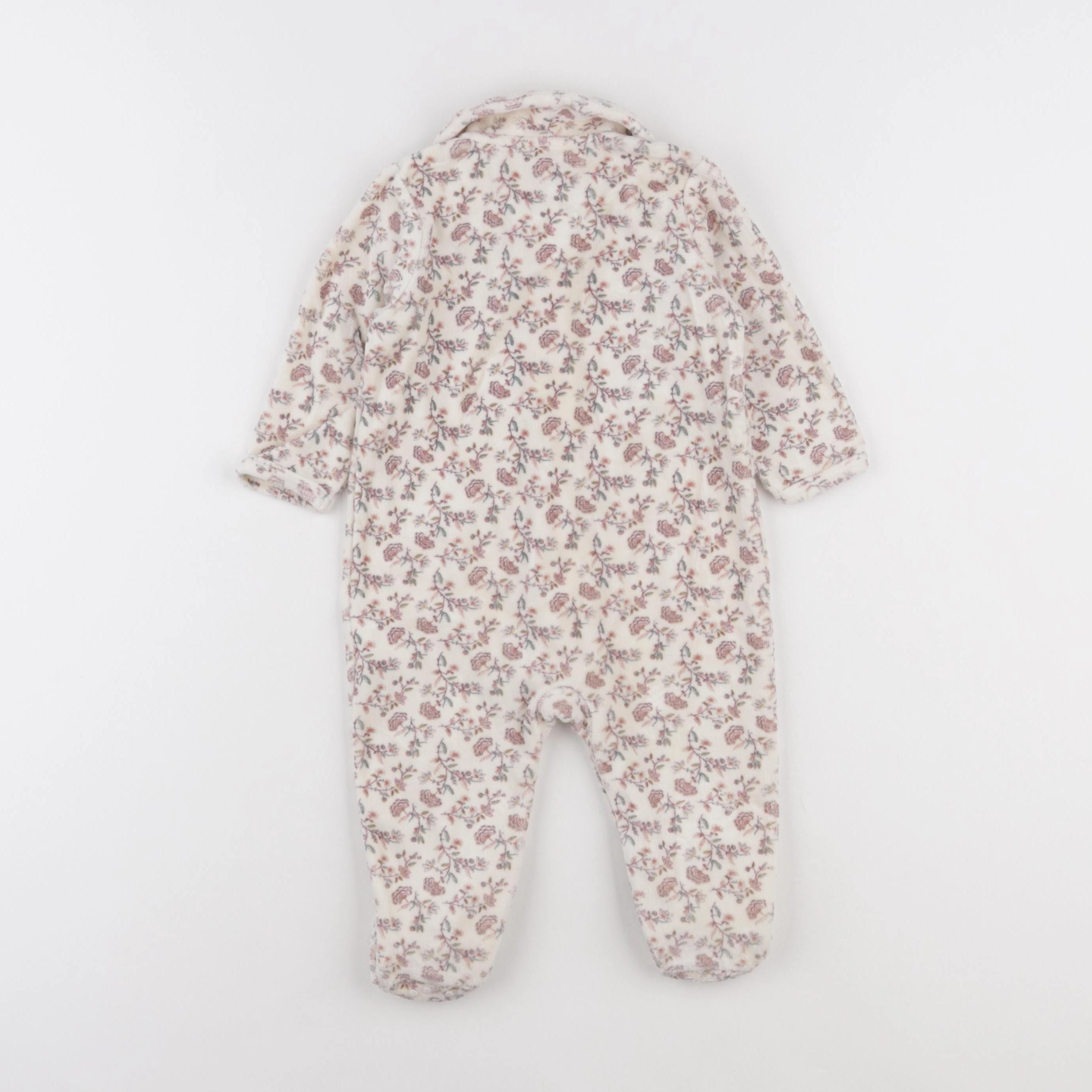 Vertbaudet - pyjama velours beige - 9 mois