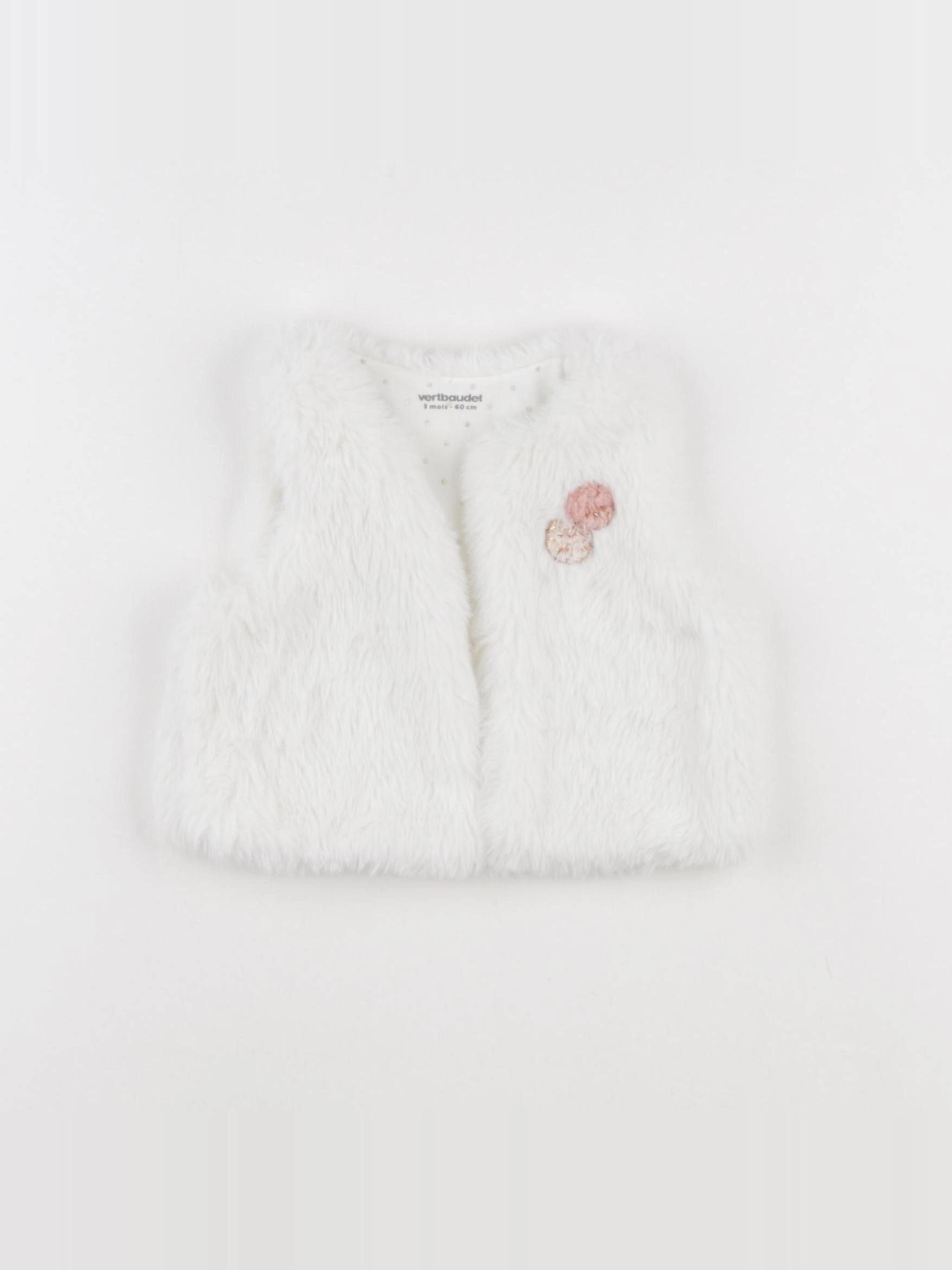 Vertbaudet - gilet blanc - 3 mois