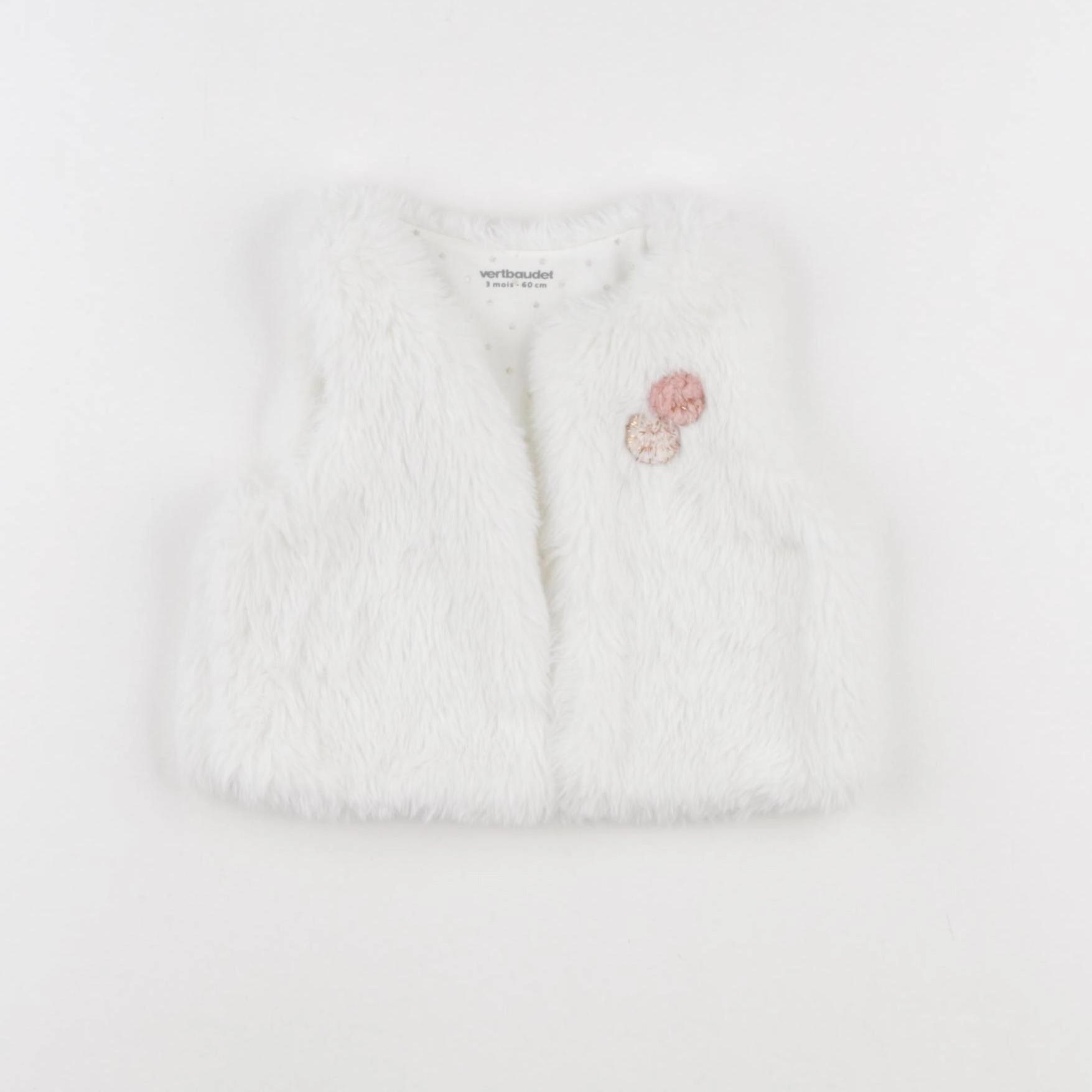 Vertbaudet - gilet blanc - 3 mois