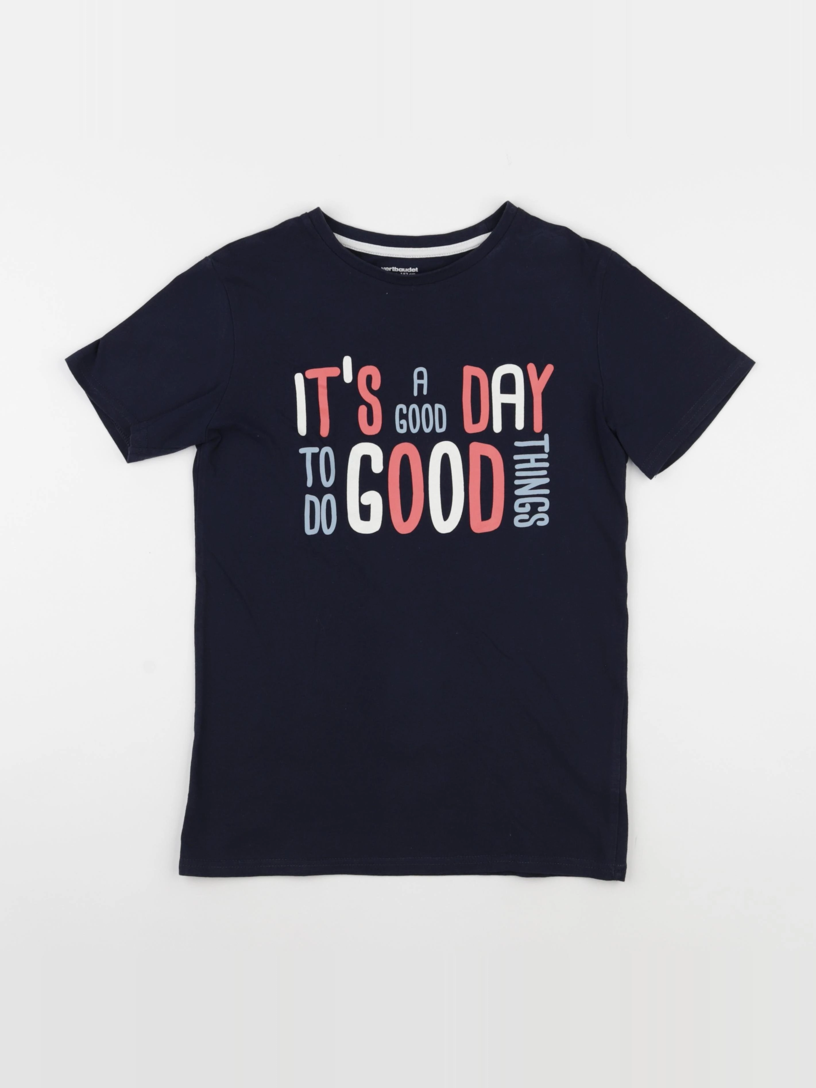 Vertbaudet - tee-shirt bleu - 12 ans