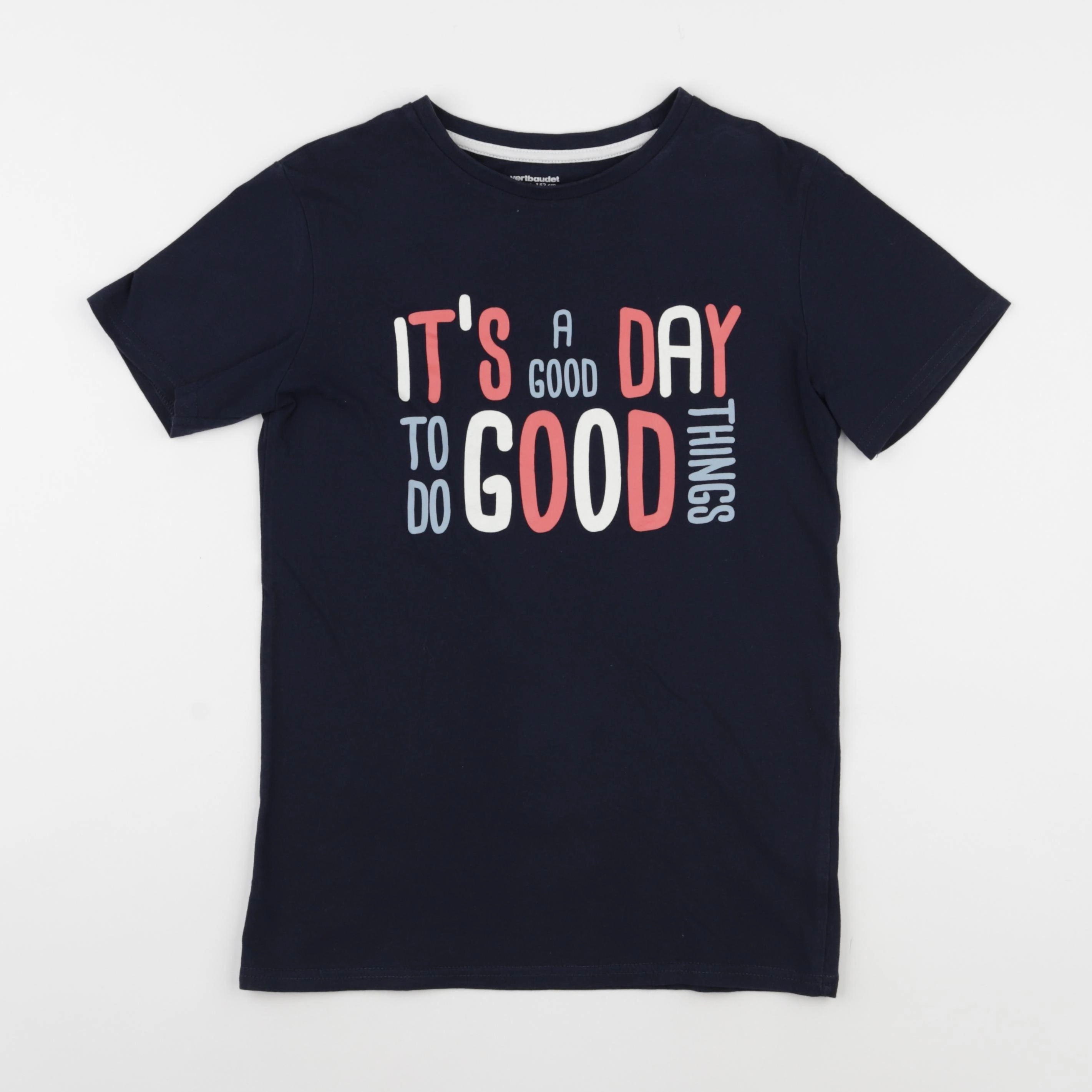 Vertbaudet - tee-shirt bleu - 12 ans