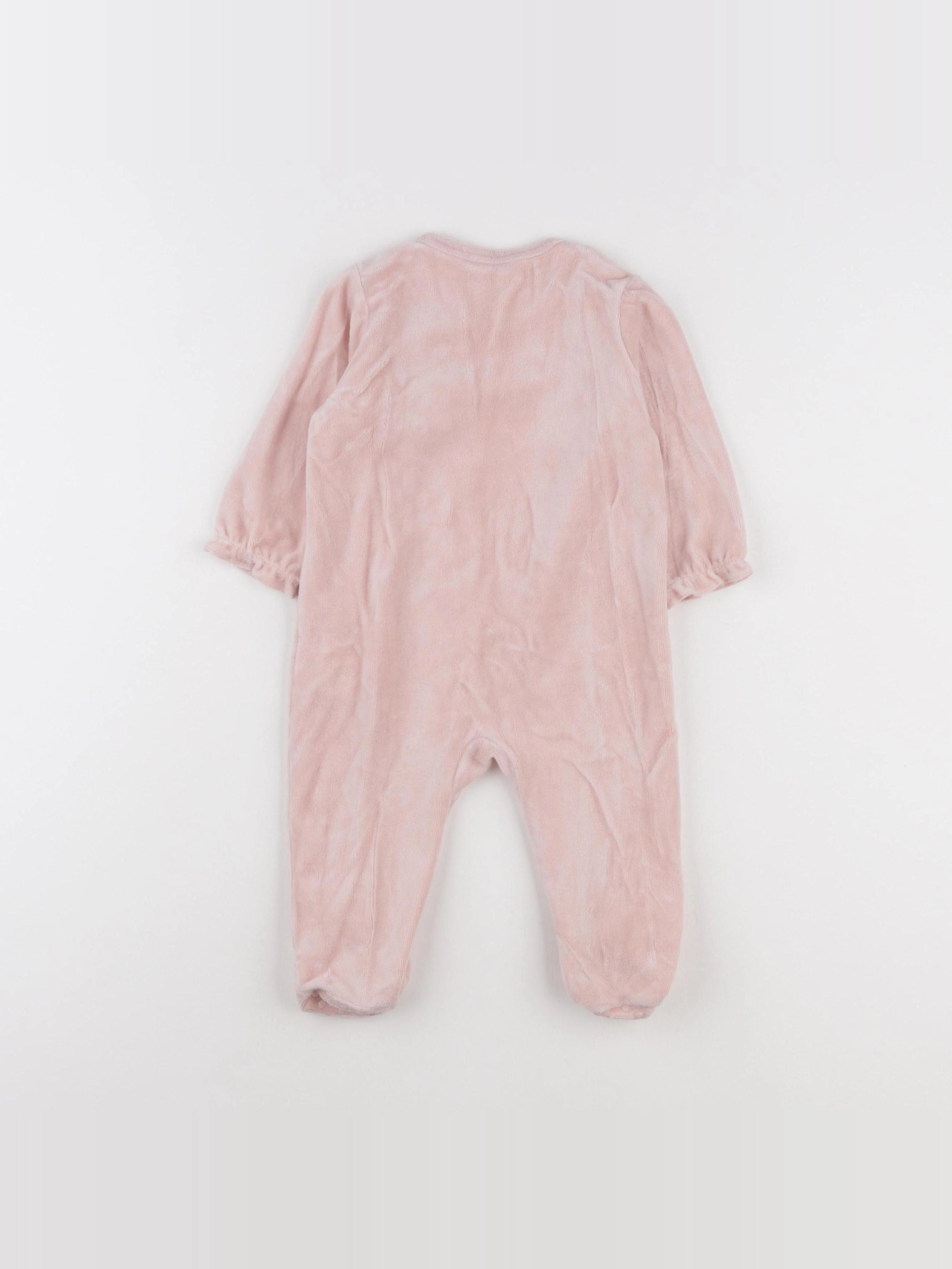 Vertbaudet - pyjama velours rose - 9 mois