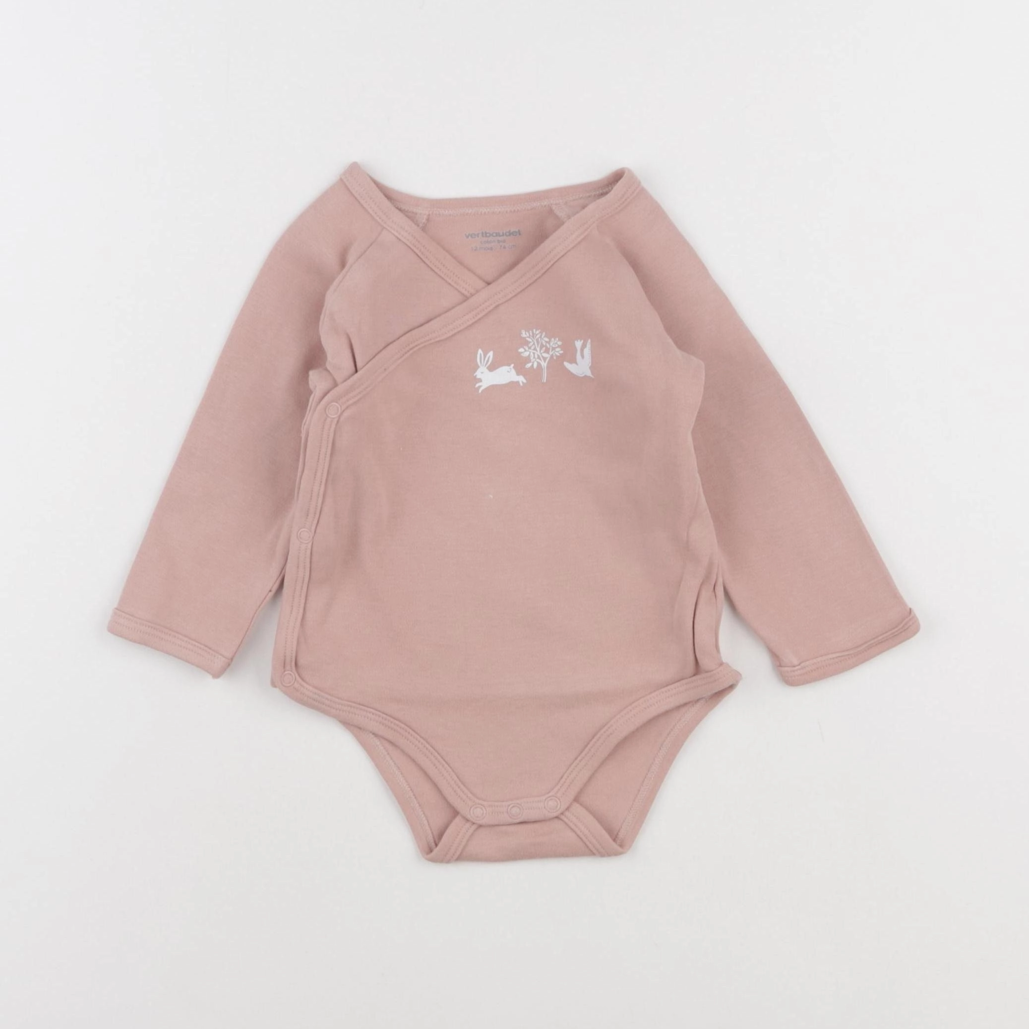 Vertbaudet - body rose - 12 mois