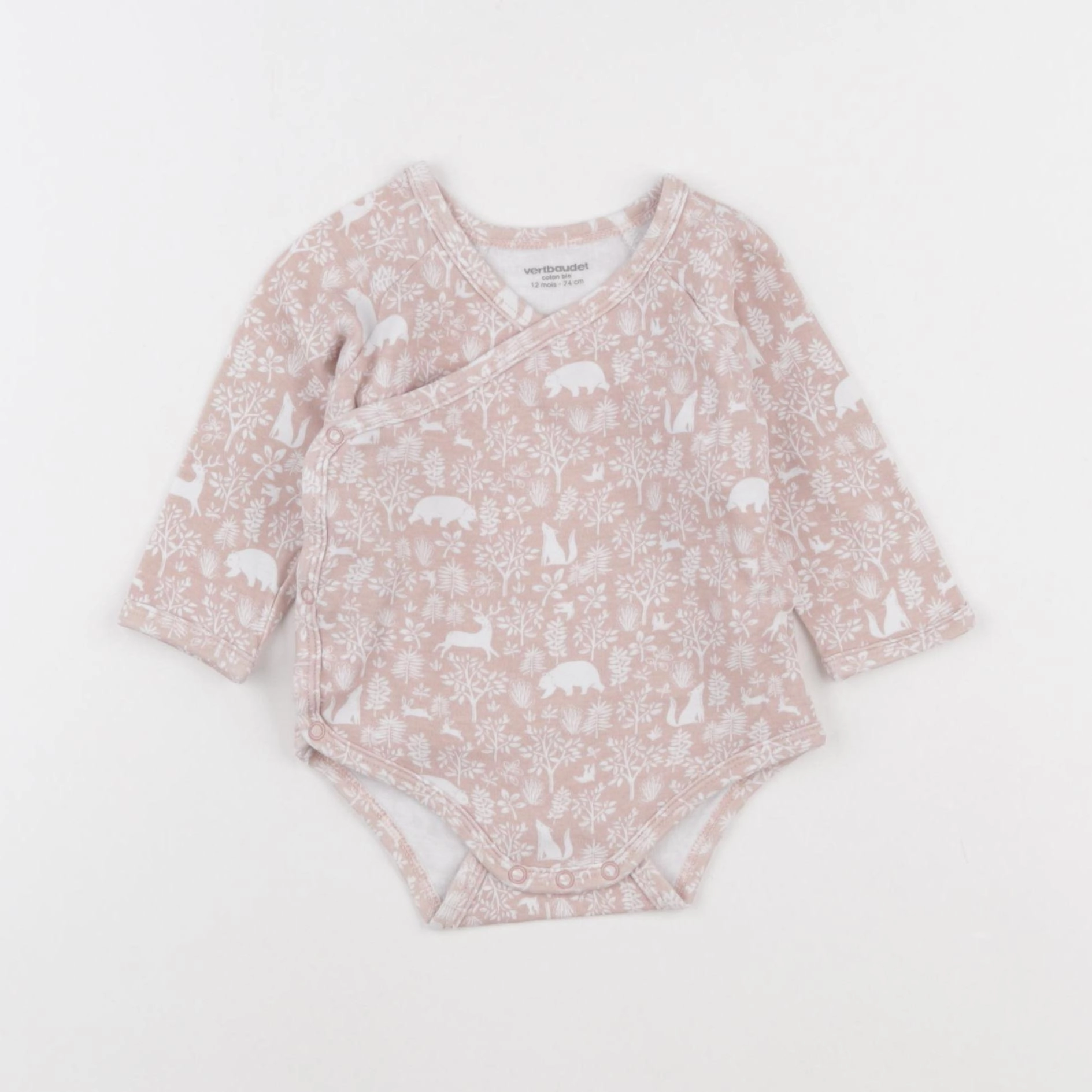 Vertbaudet - body rose - 12 mois