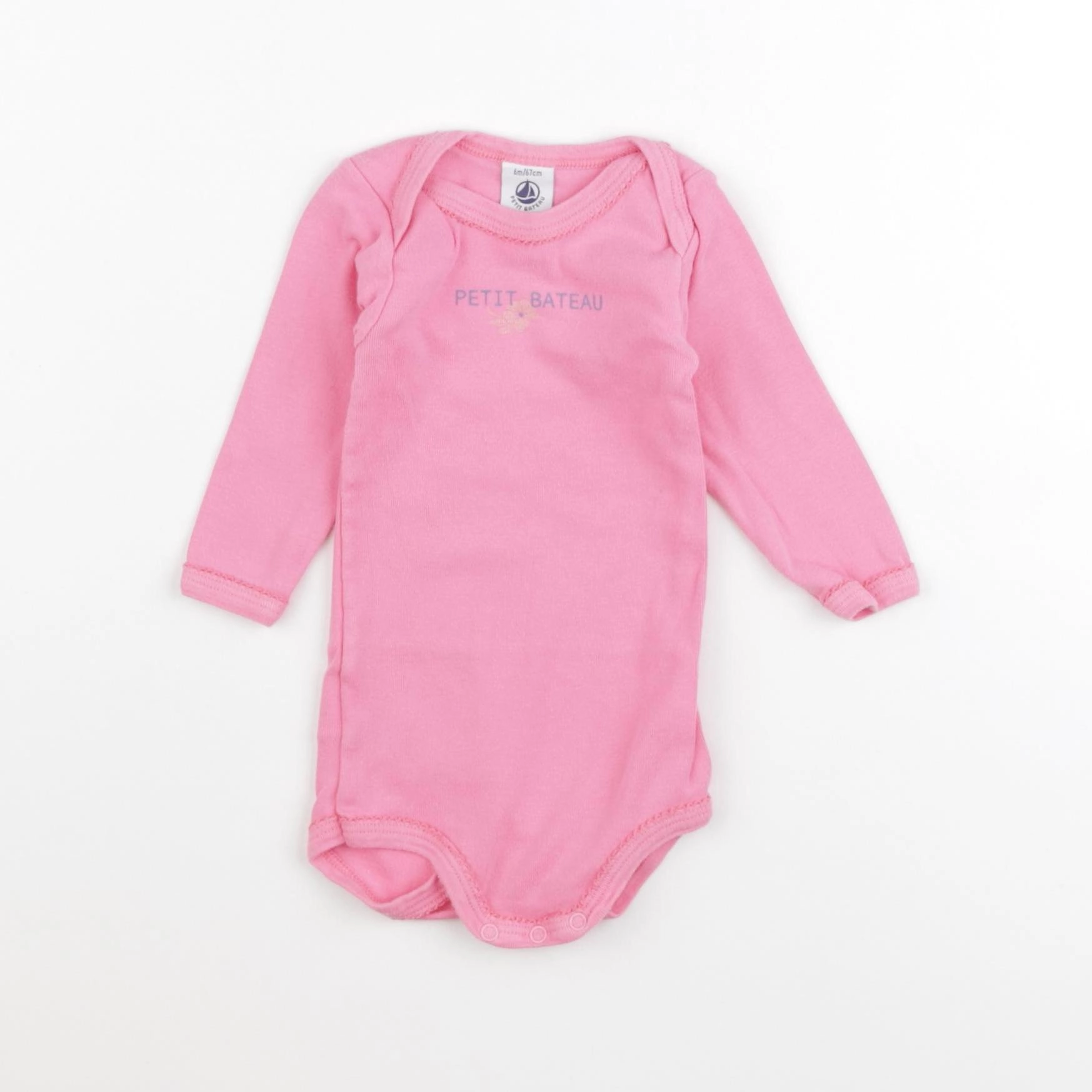 Petit Bateau - body rose - 6 mois