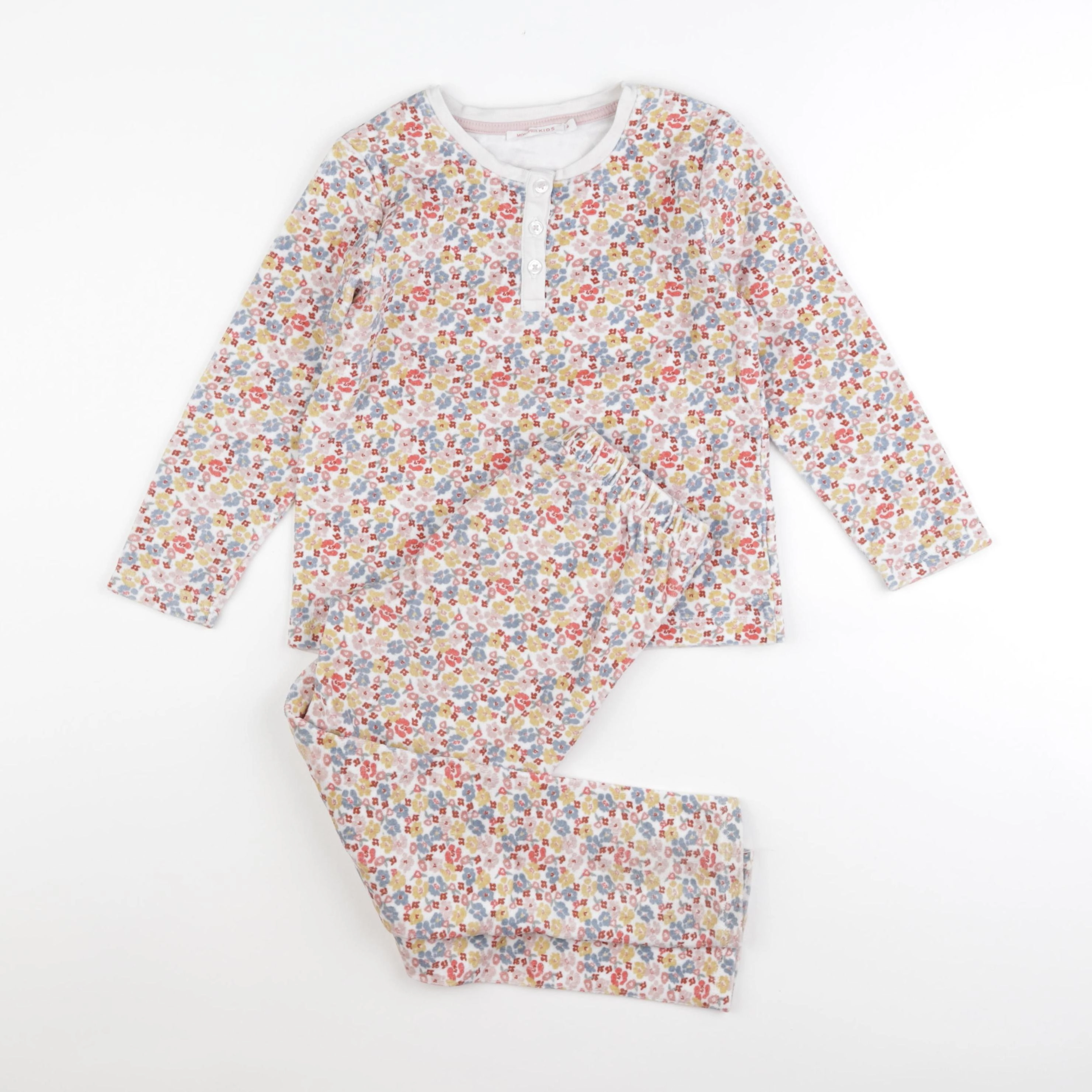 Monoprix - pyjama velours multicolore - 6 ans