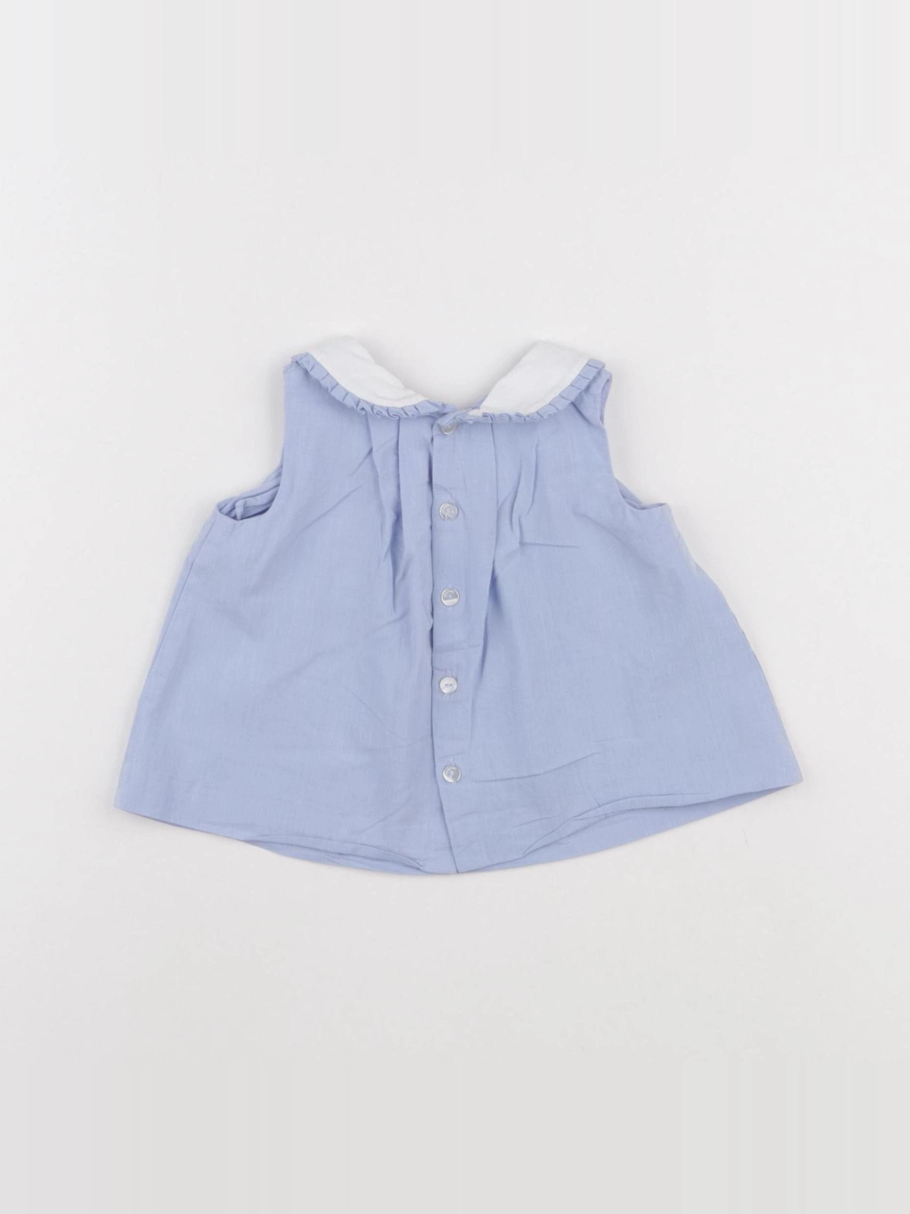 Jacadi - blouse bleu - 6 mois