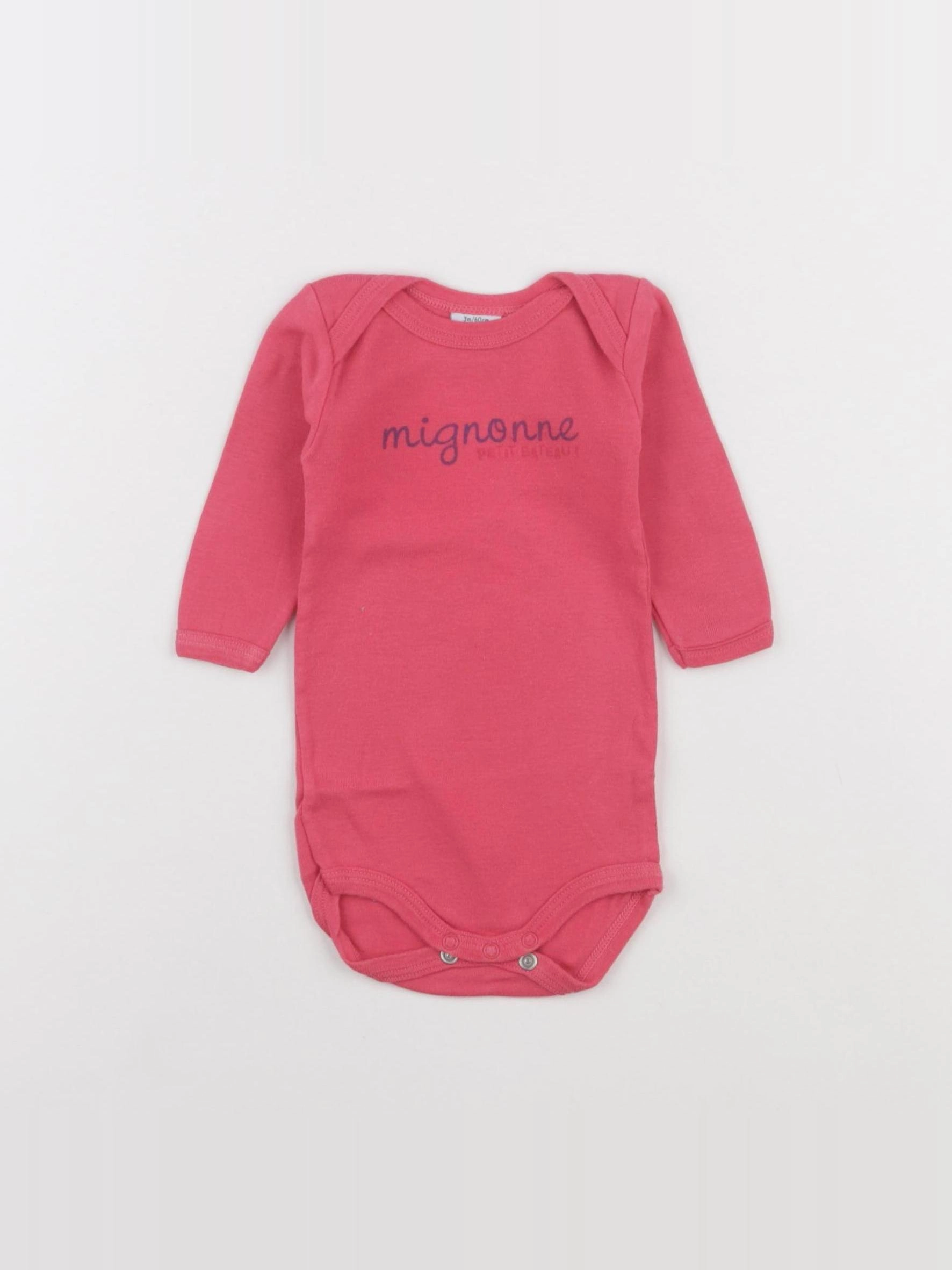 Petit Bateau - body rose - 3 mois