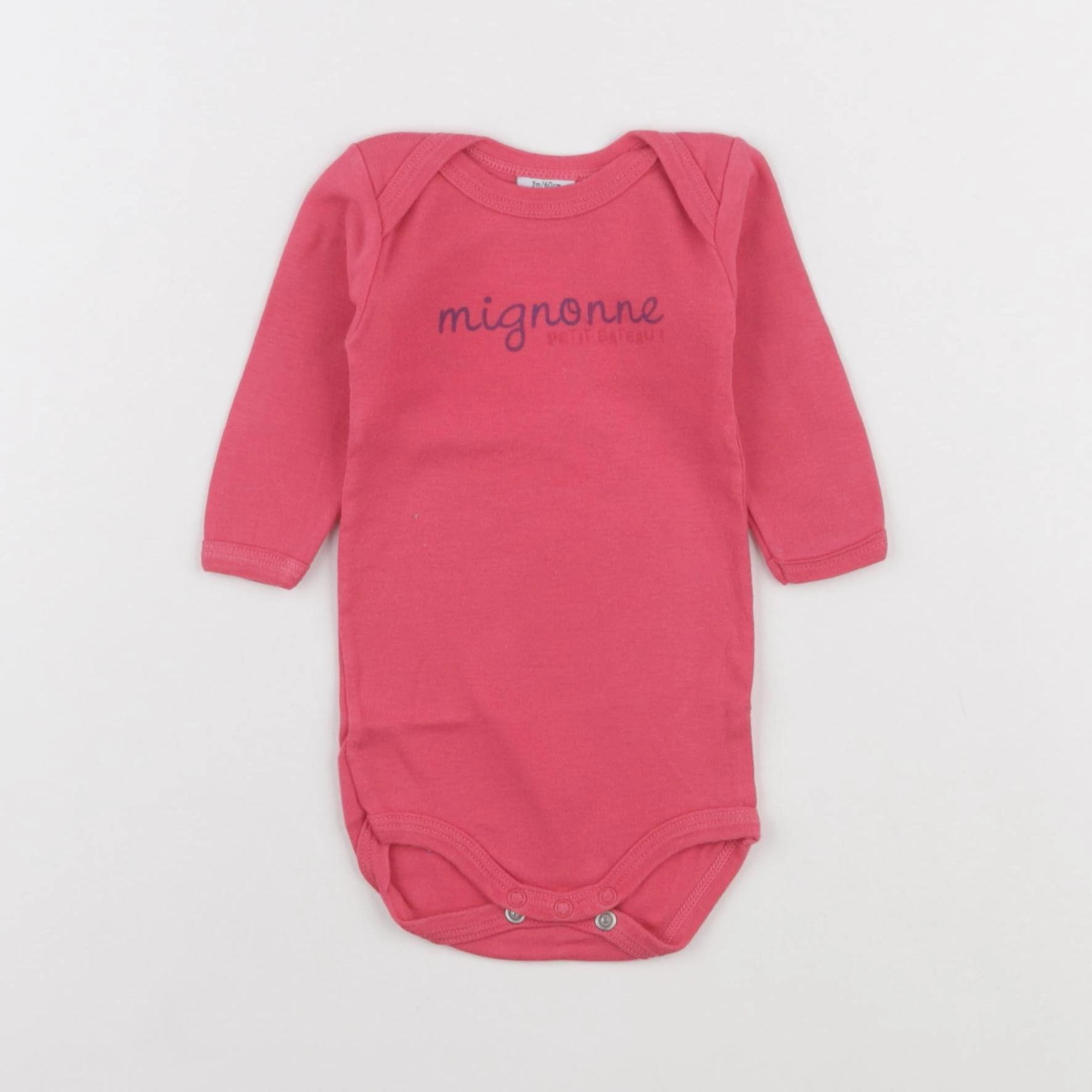 Petit Bateau - body rose - 3 mois