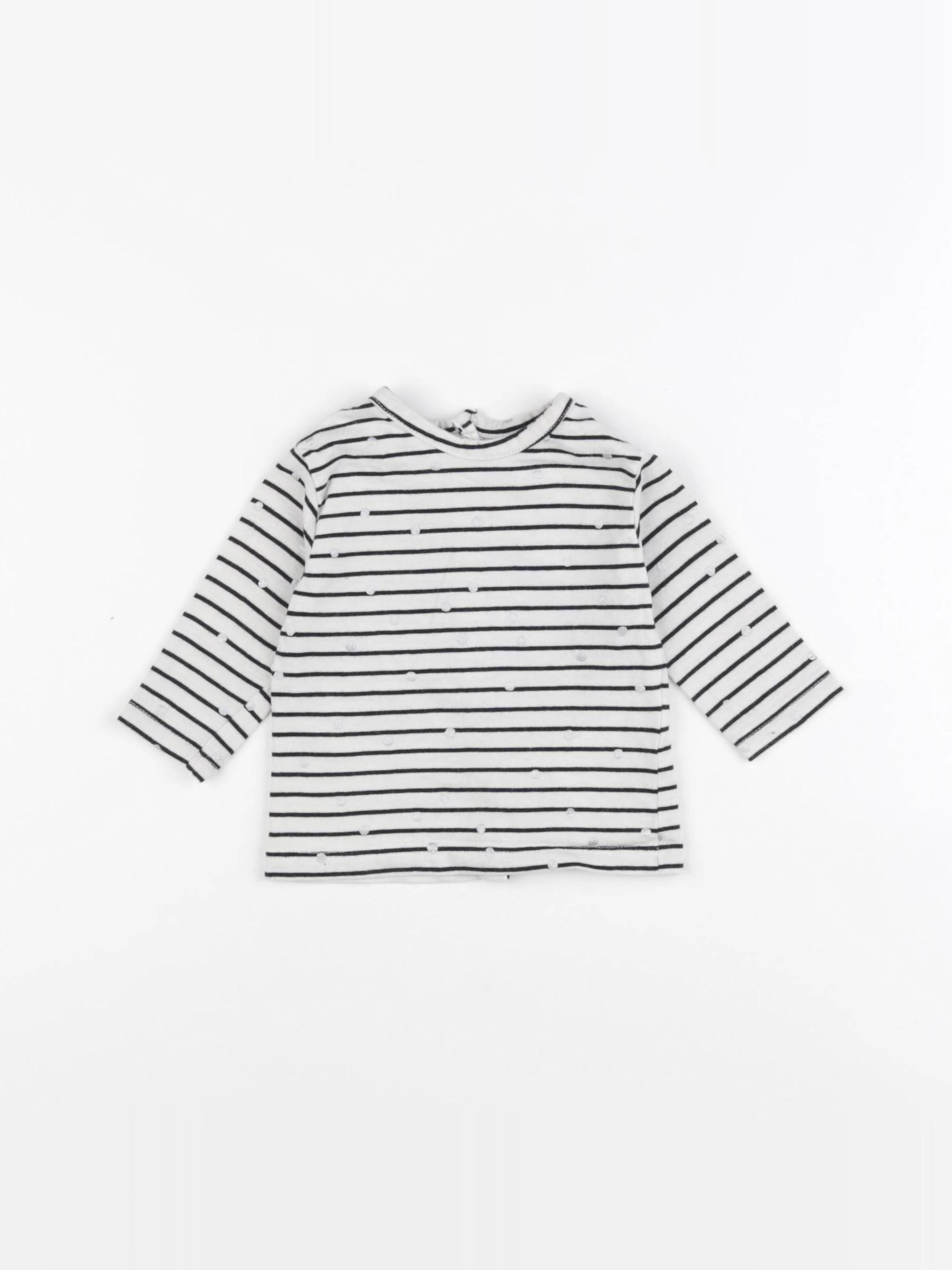 Vertbaudet - tee-shirt bleu, argent - 3 mois