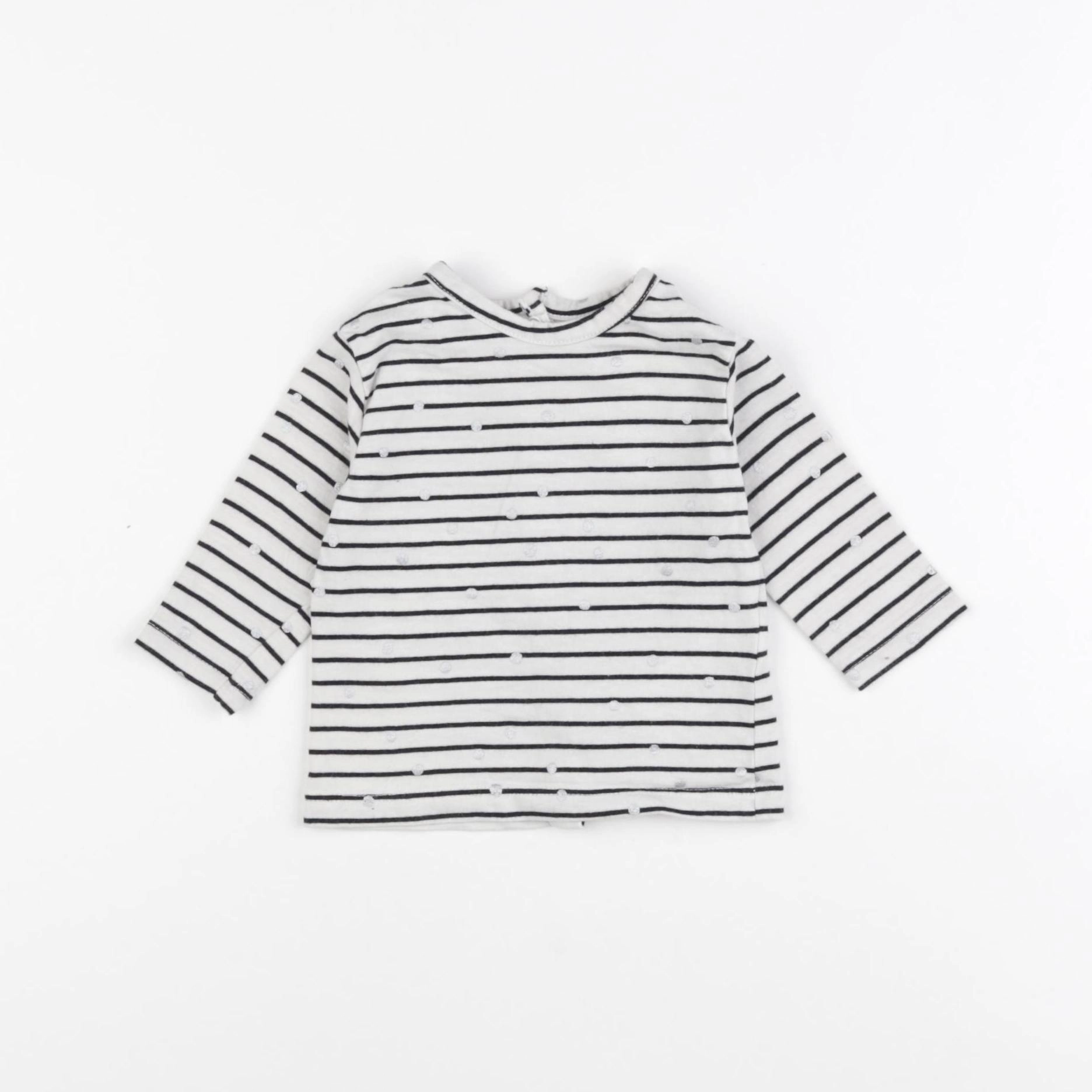 Vertbaudet - tee-shirt bleu, argent - 3 mois