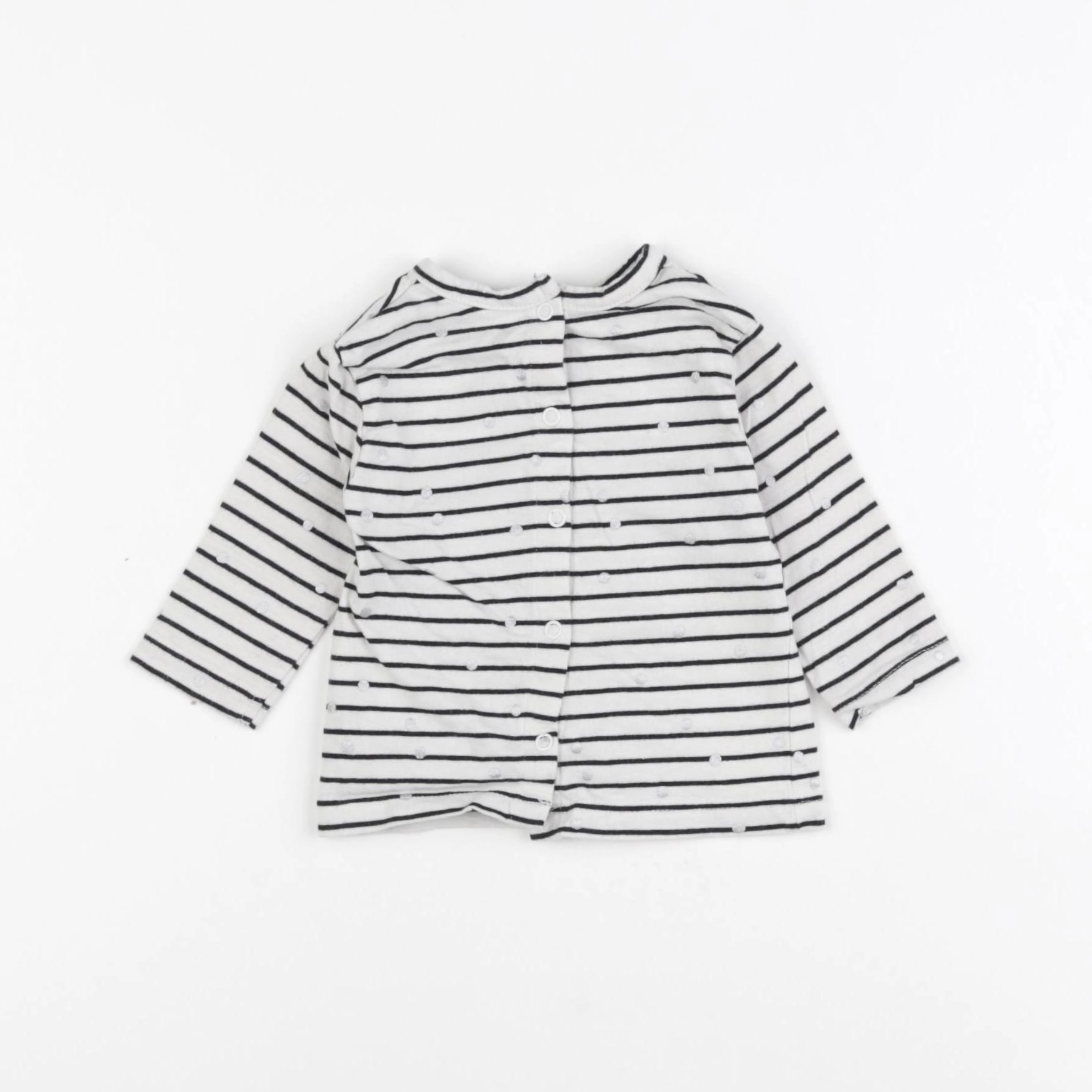 Vertbaudet - tee-shirt bleu, argent - 3 mois