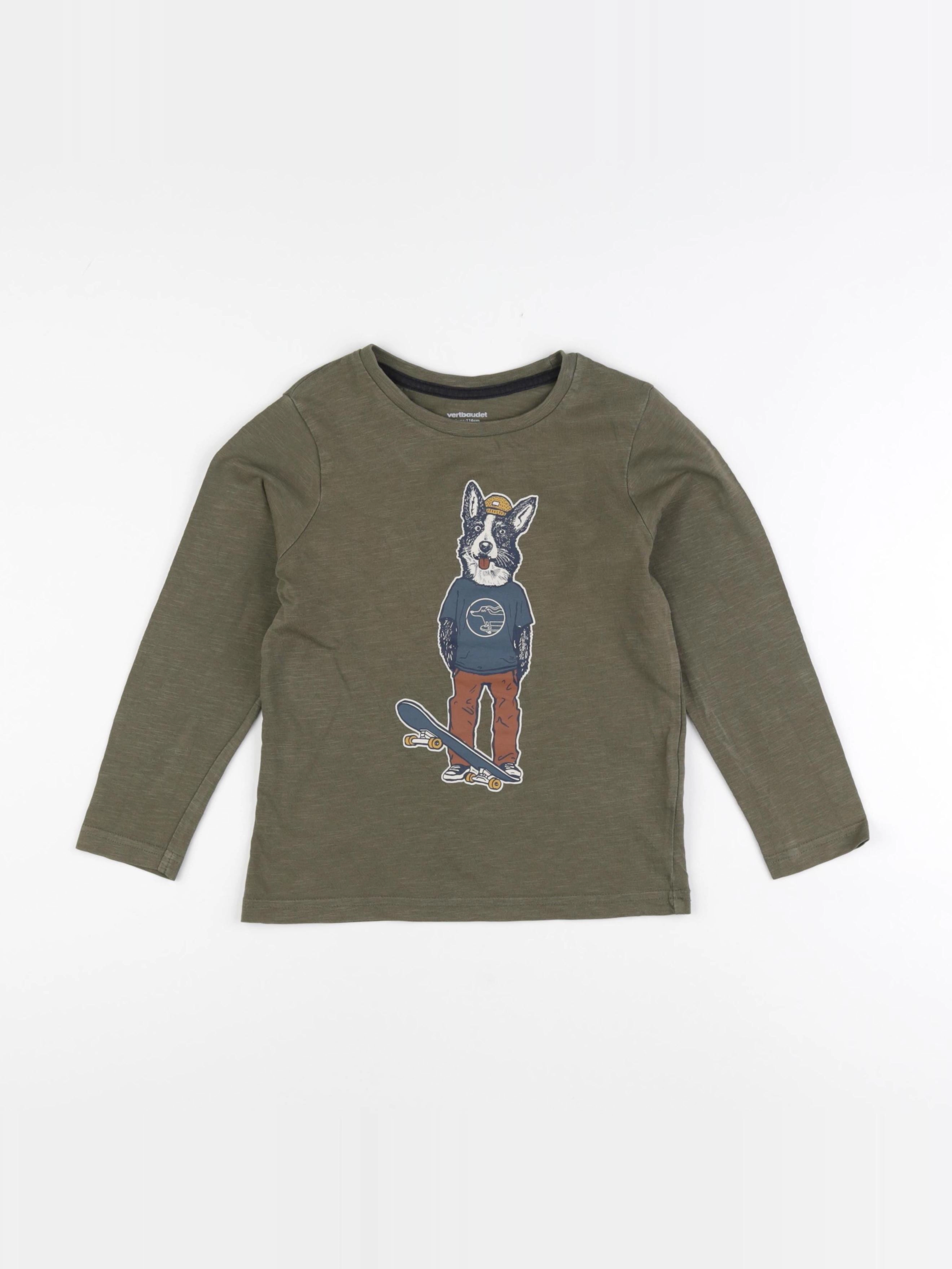 Vertbaudet - tee-shirt vert - 6 ans