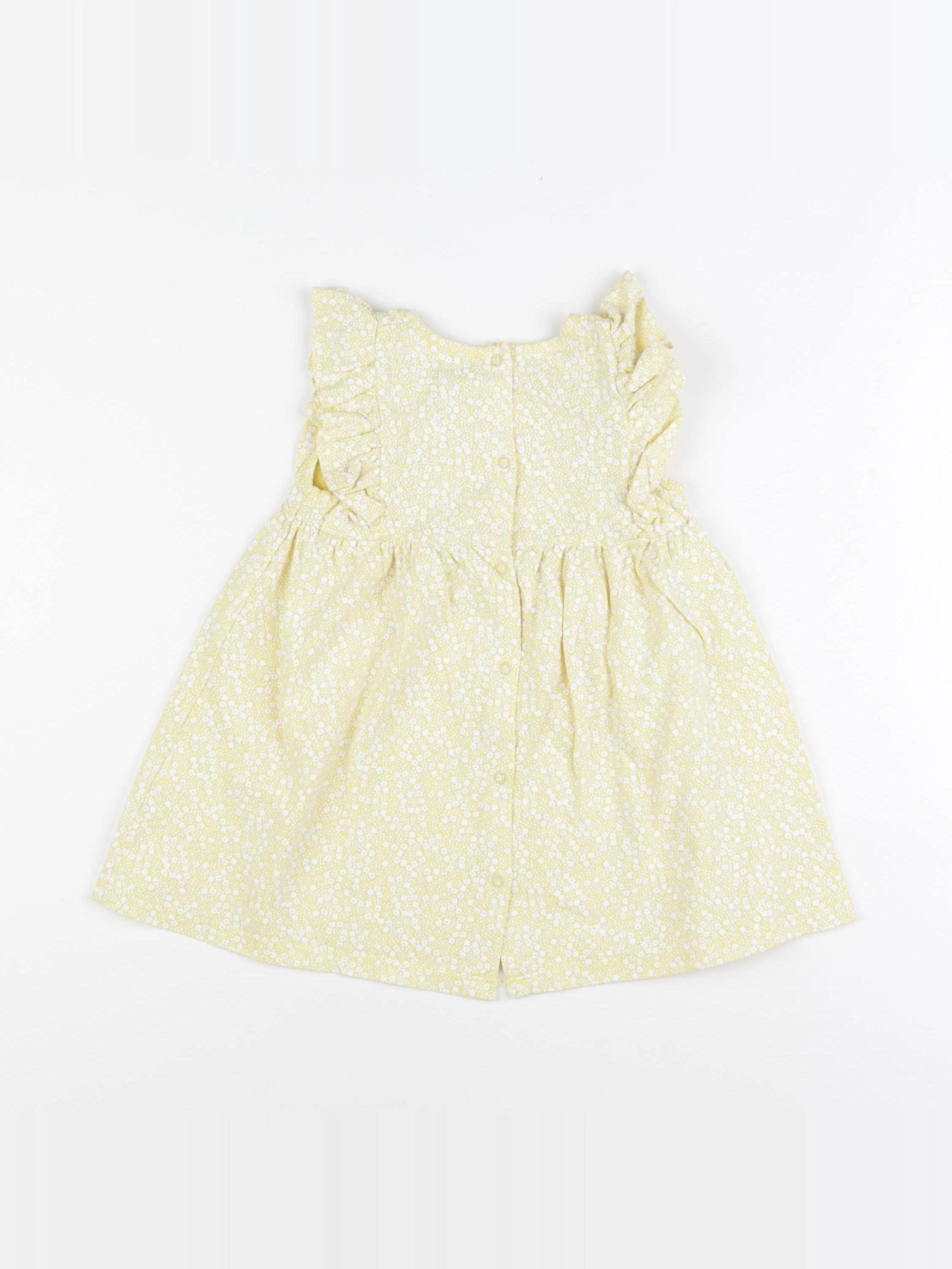 Vertbaudet - robe jaune, blanc - 2 ans