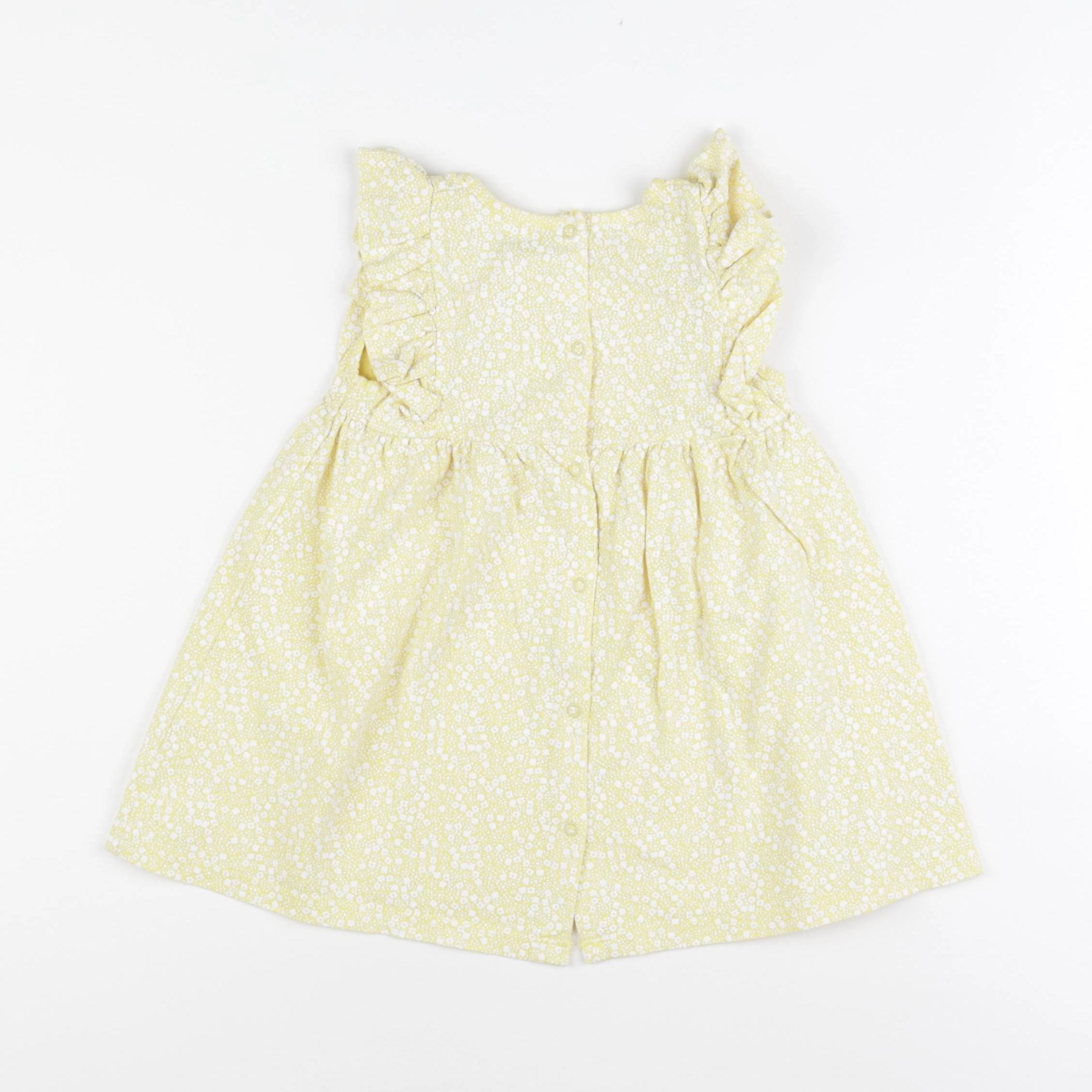 Vertbaudet - robe jaune, blanc - 2 ans