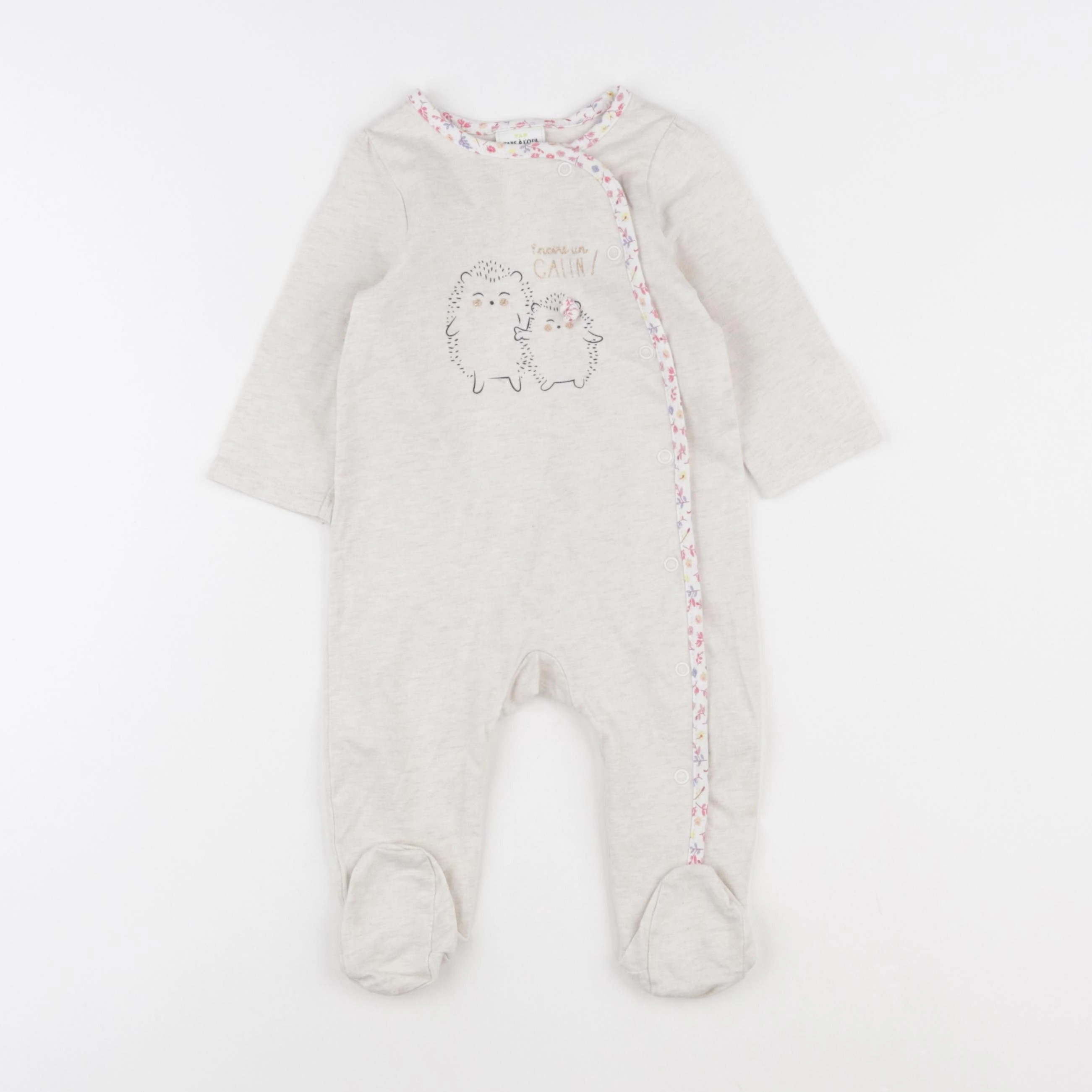 Tape à l'oeil - pyjama coton beige - 9 mois