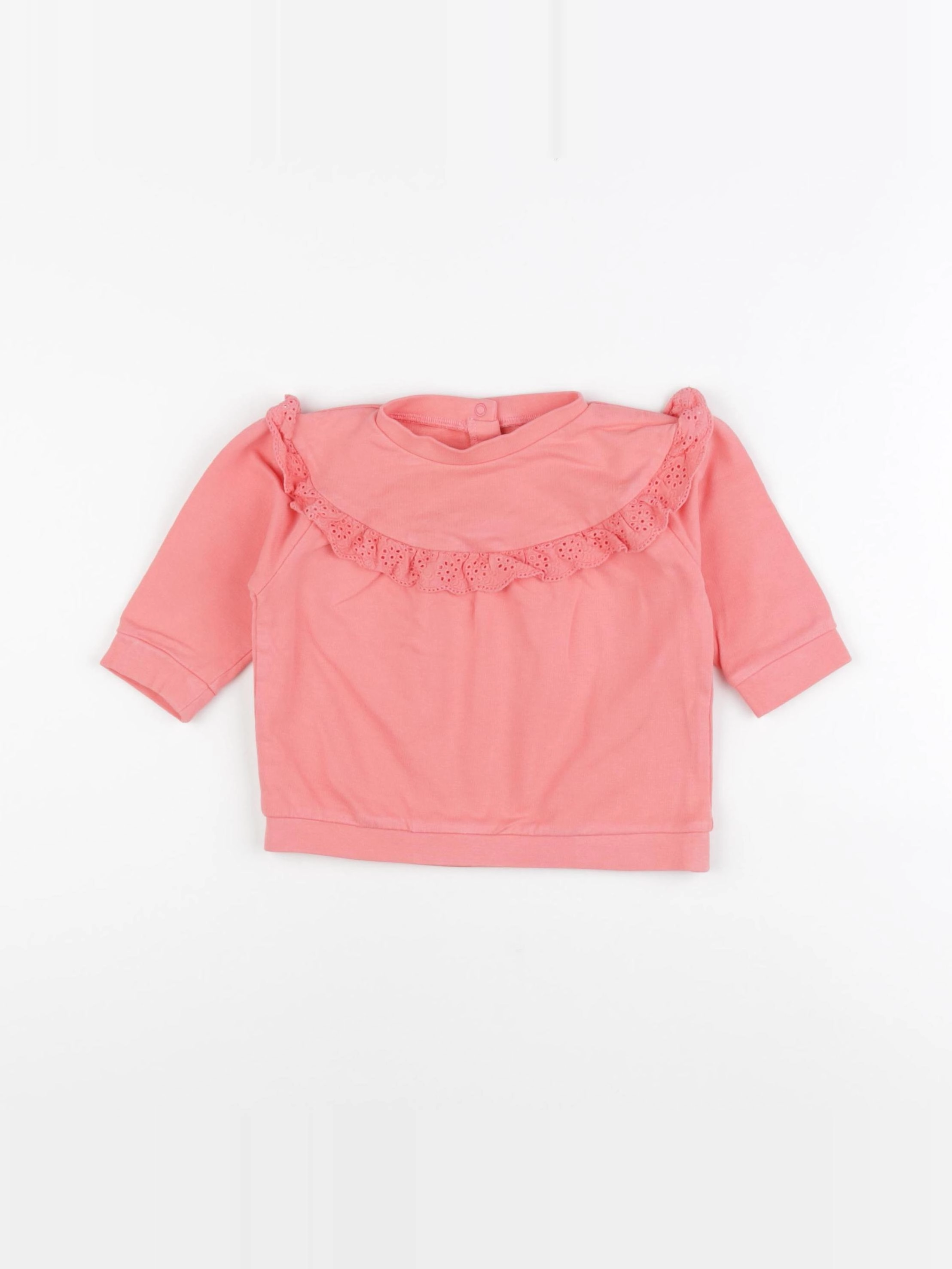 Vertbaudet - sweat rose - 9 mois