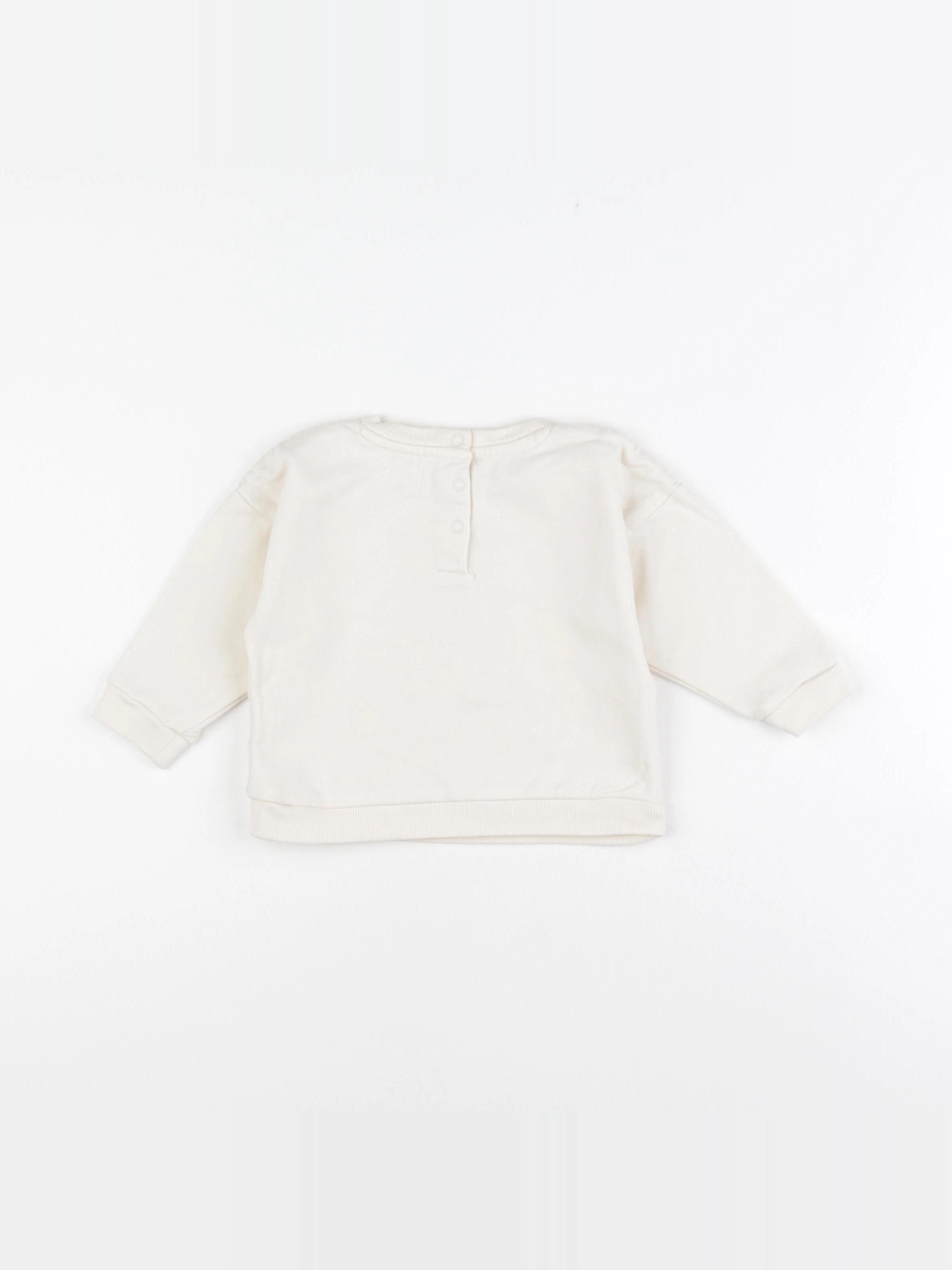 Vertbaudet - sweat beige - 12 mois