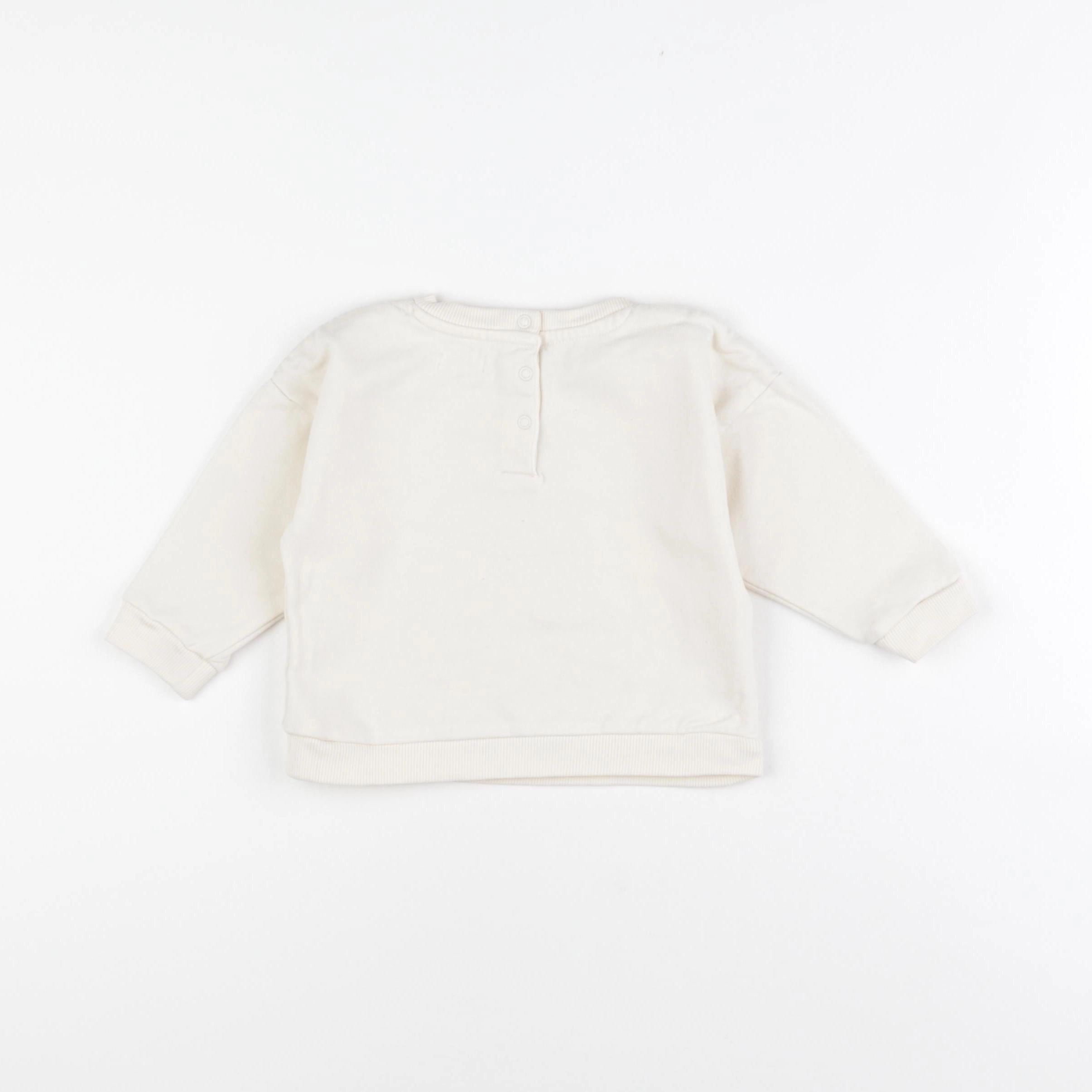 Vertbaudet - sweat beige - 12 mois