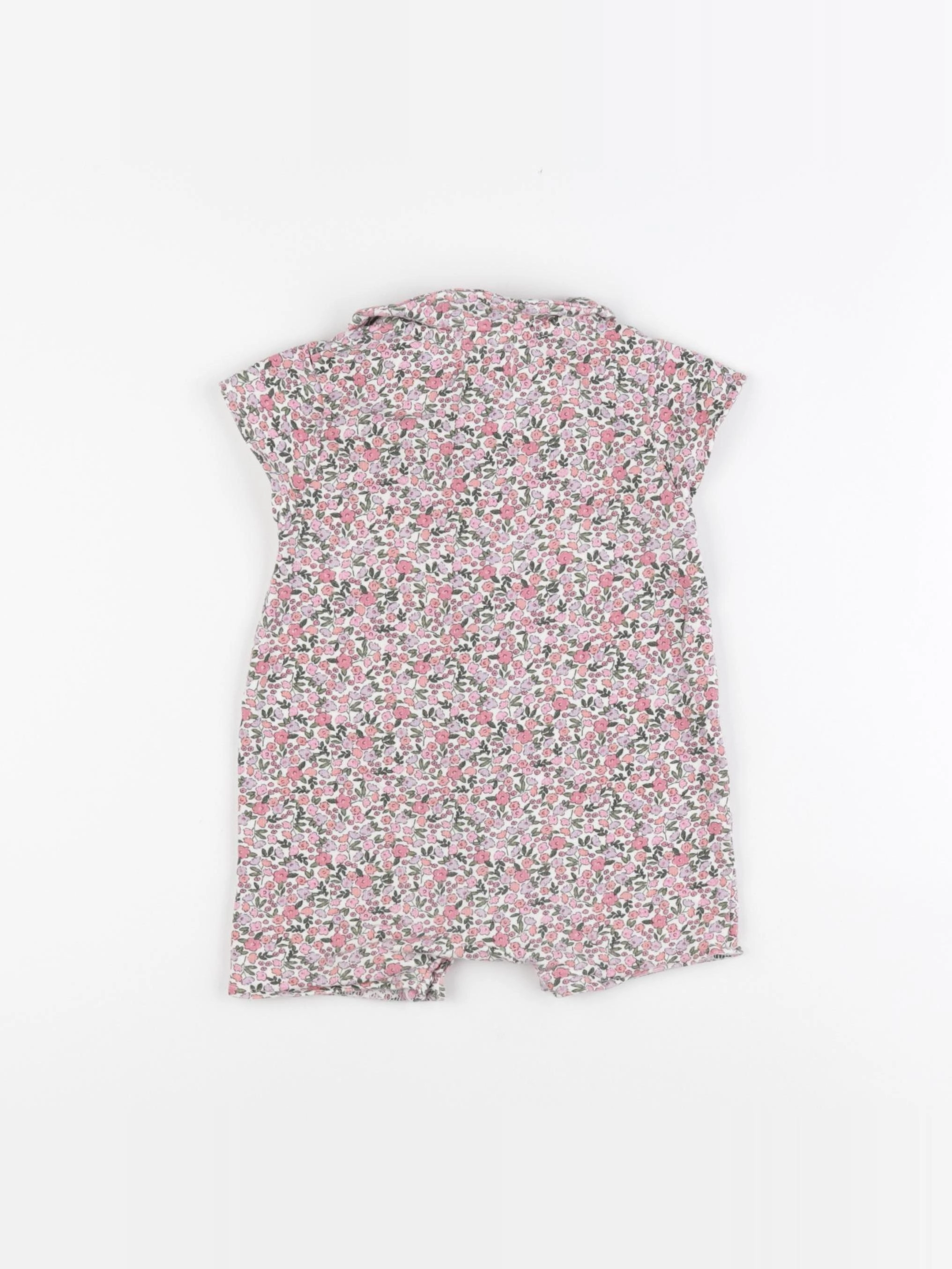 Vertbaudet - combinaison rose, vert - 9 mois