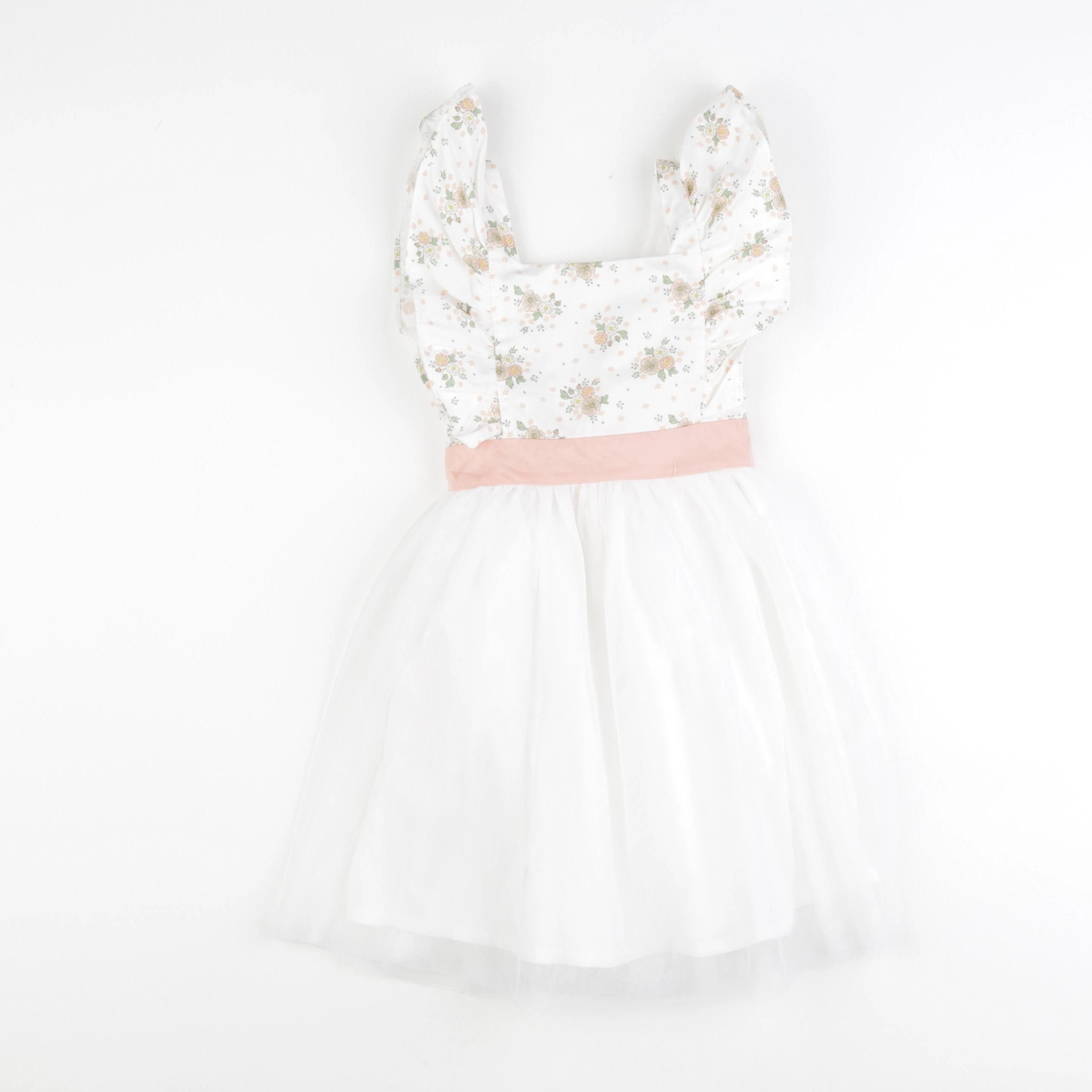 Vertbaudet - robe blanc, rose - 5 ans