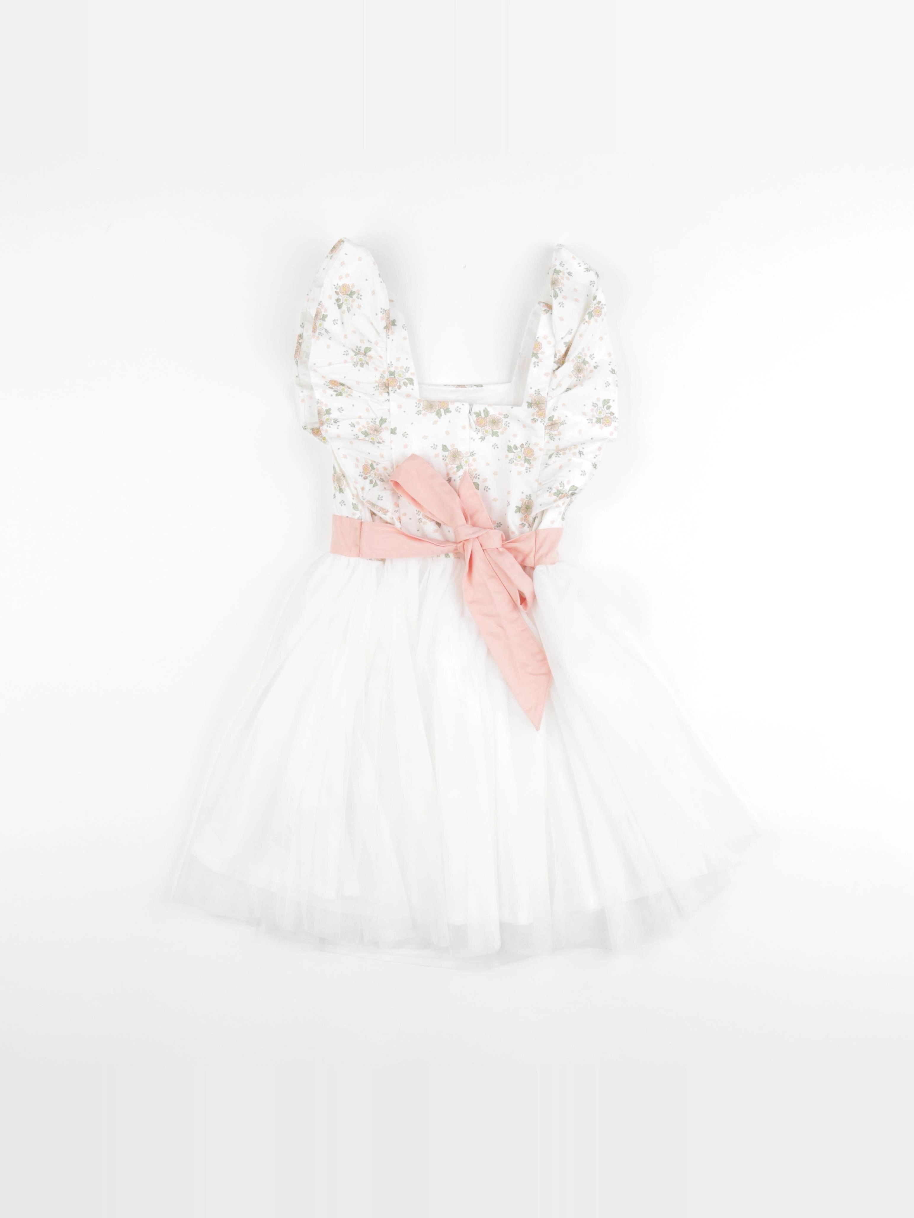 Vertbaudet - robe blanc, rose - 5 ans
