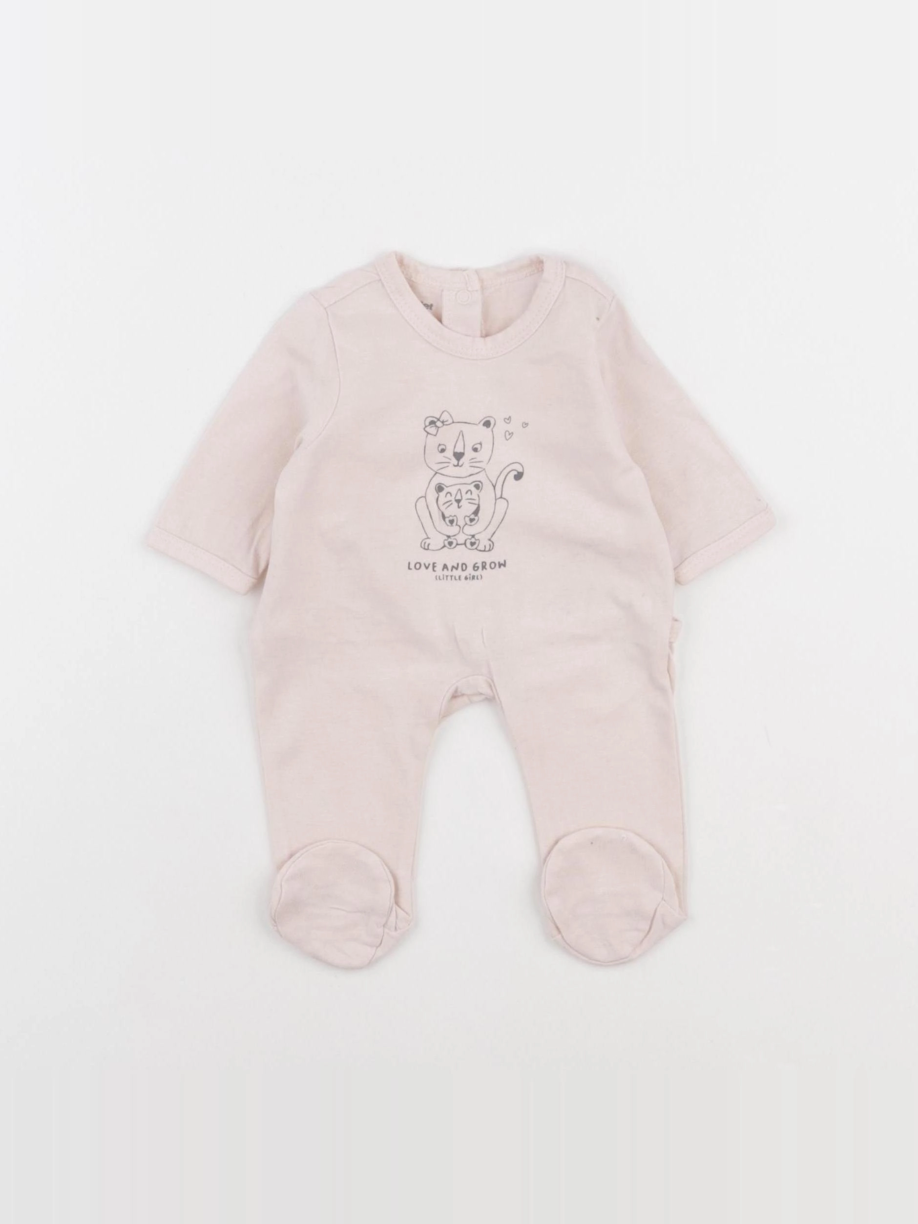 Vertbaudet - pyjama coton rose - 0 mois
