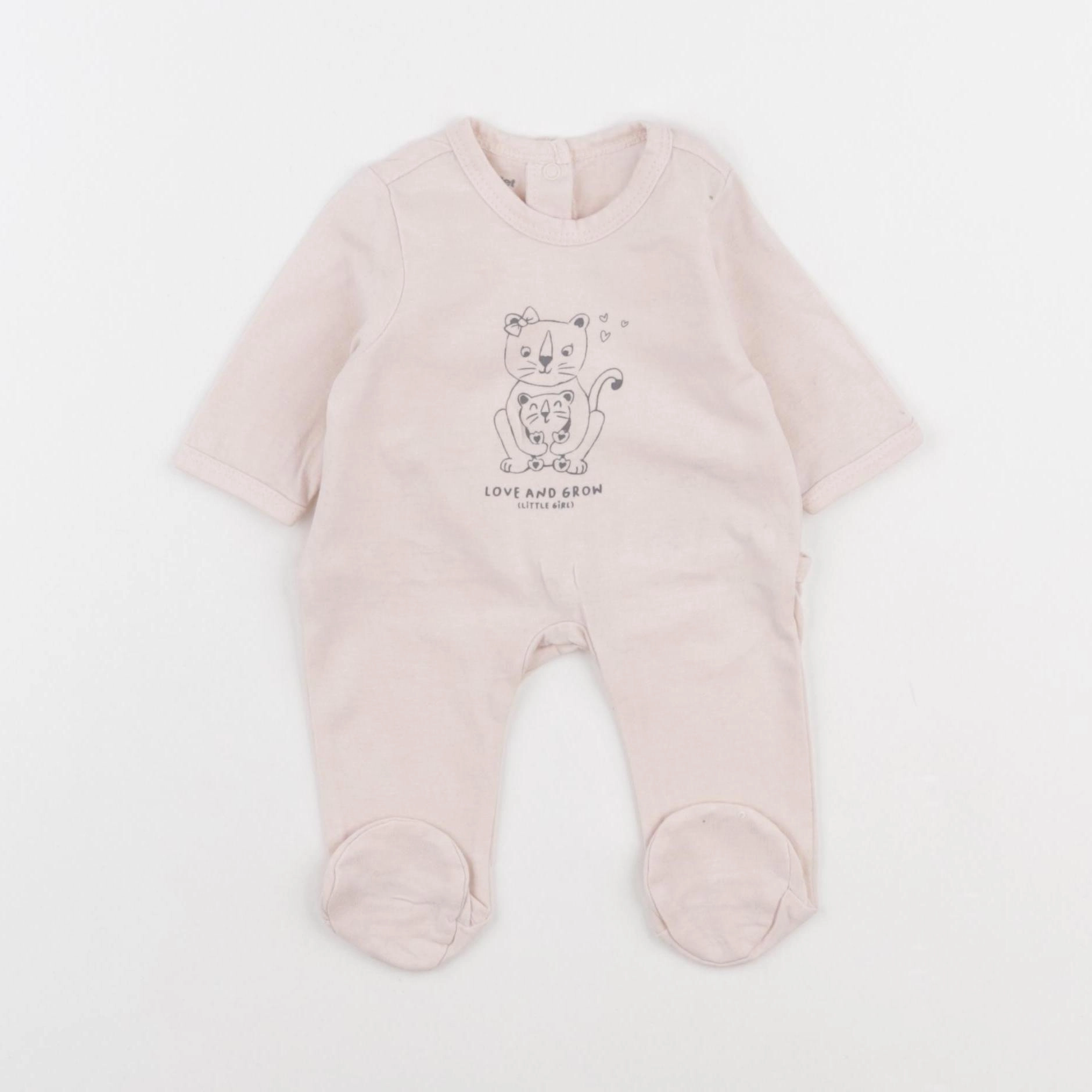 Vertbaudet - pyjama coton rose - 0 mois