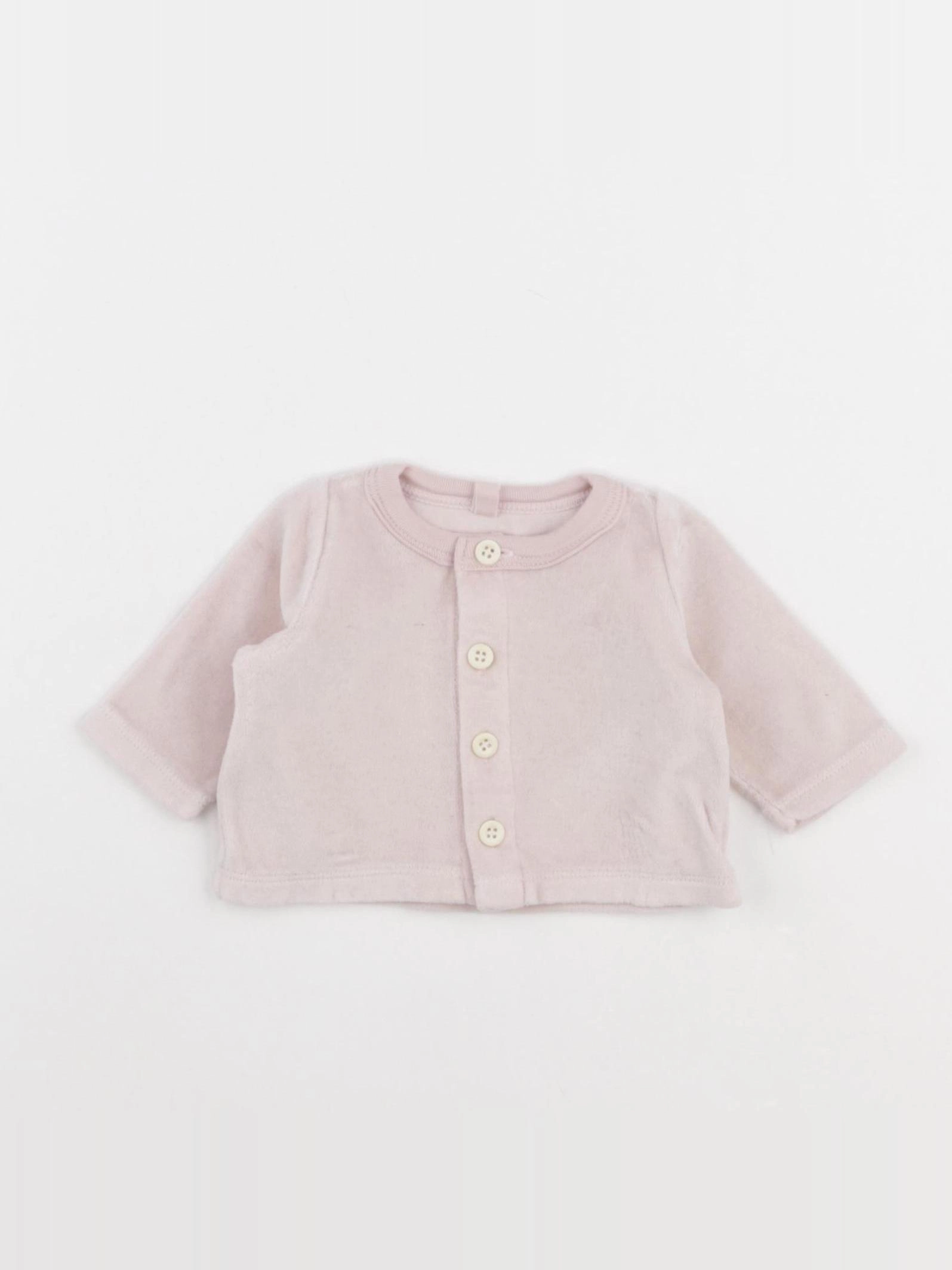 Petit Bateau - sweat rose - 0 mois