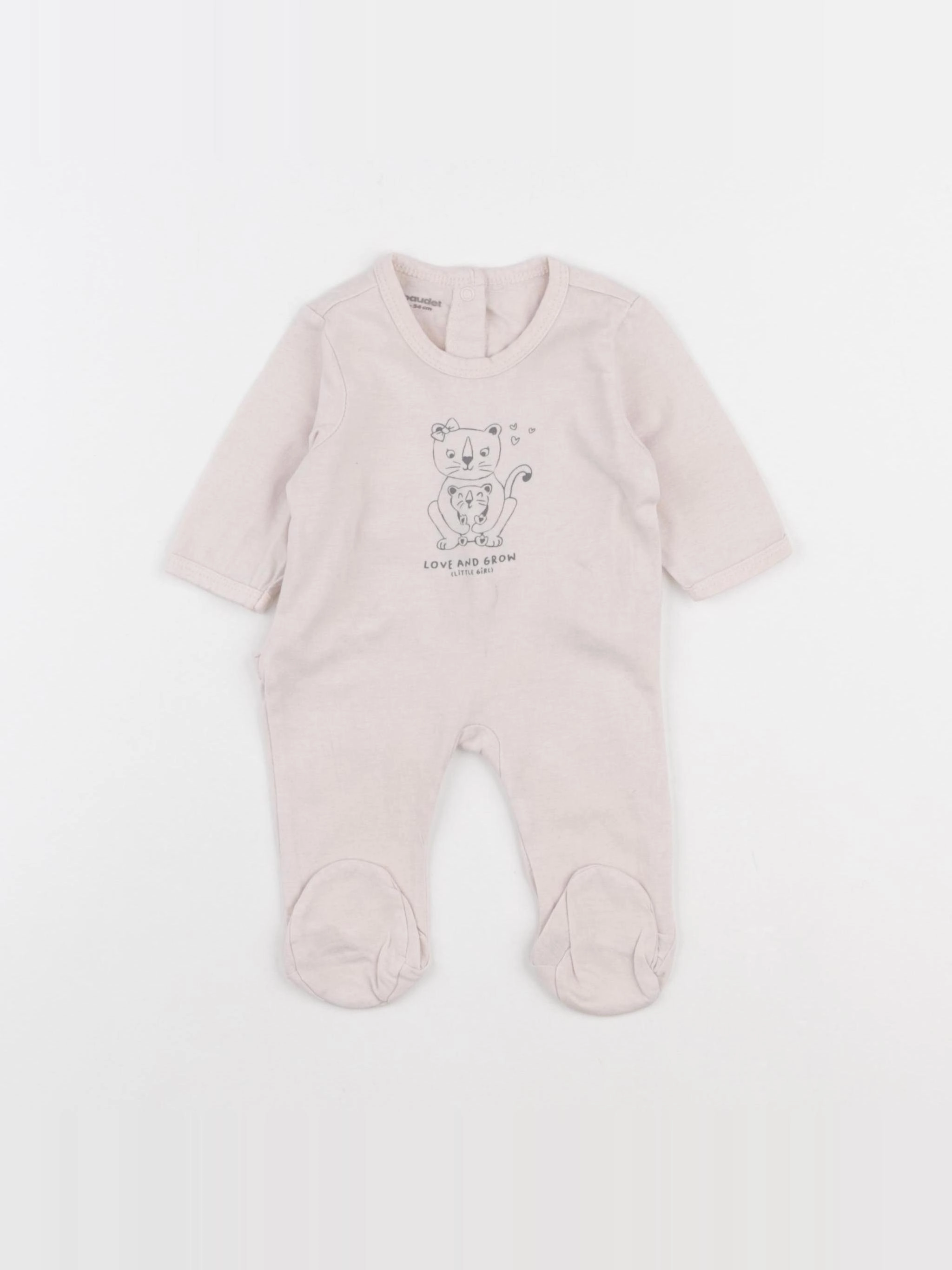 Vertbaudet - pyjama coton rose - 1 mois