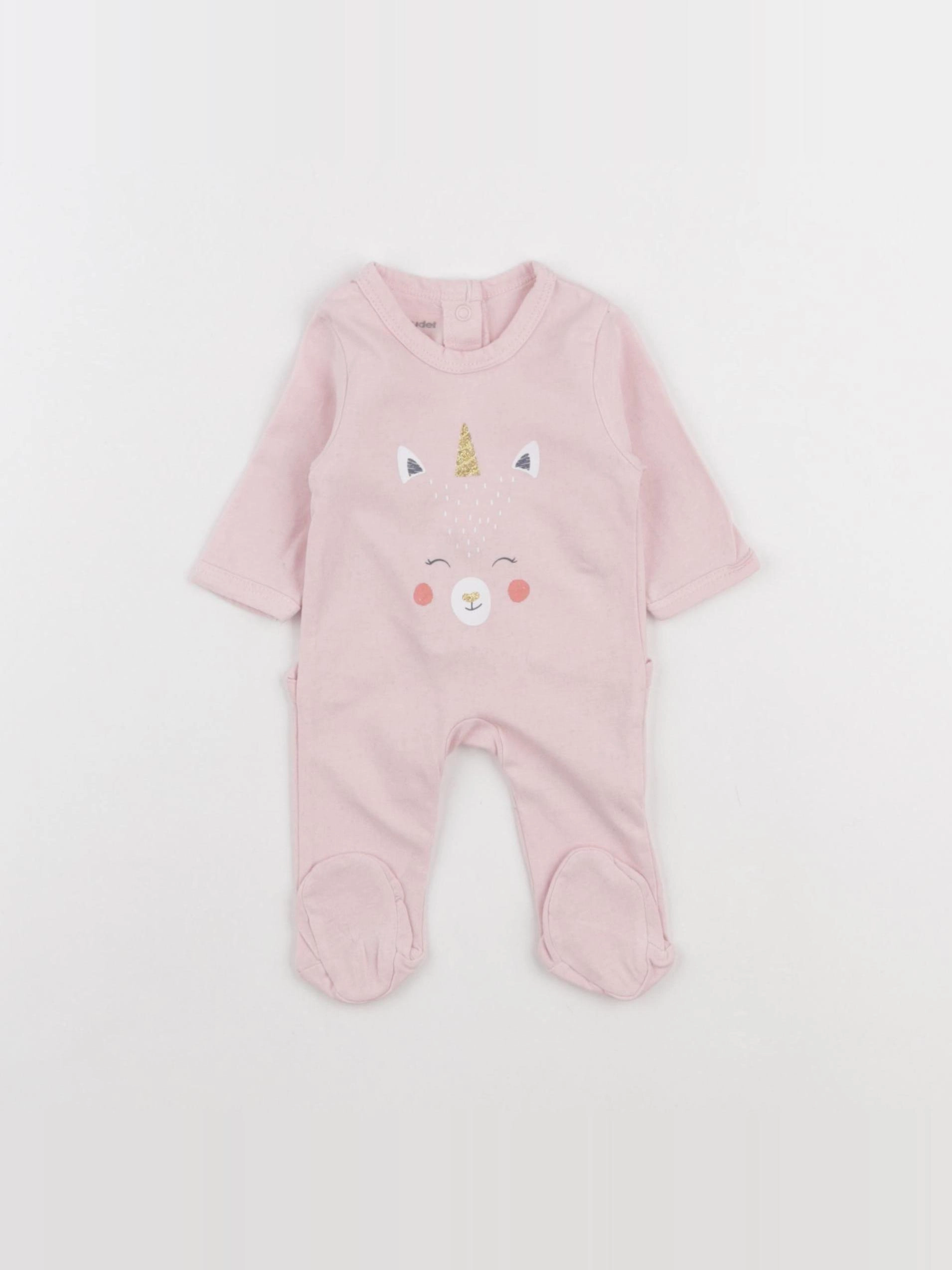 Vertbaudet - pyjama coton rose - 0 mois