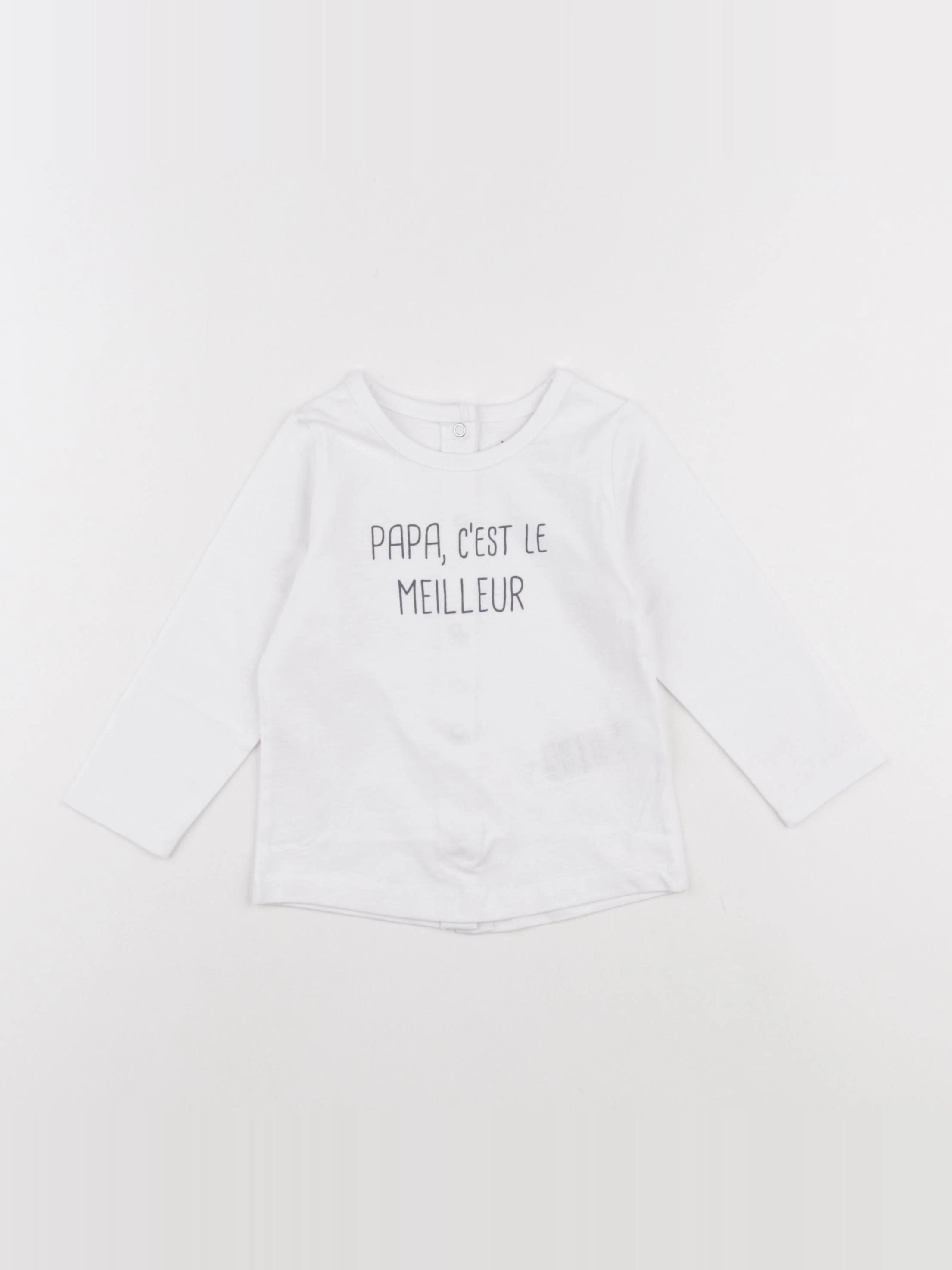 Vertbaudet - tee-shirt blanc - 9 mois