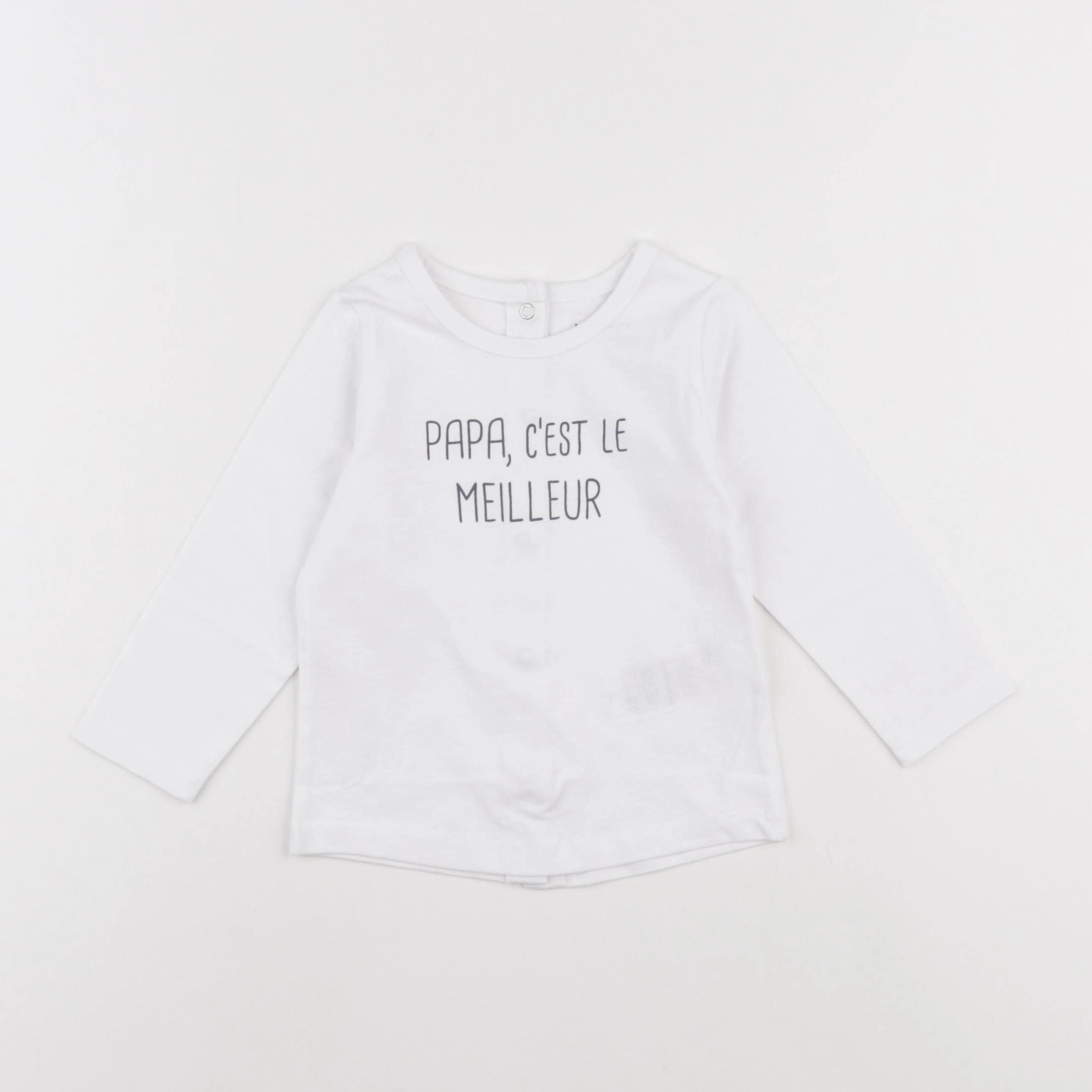 Vertbaudet - tee-shirt blanc - 9 mois