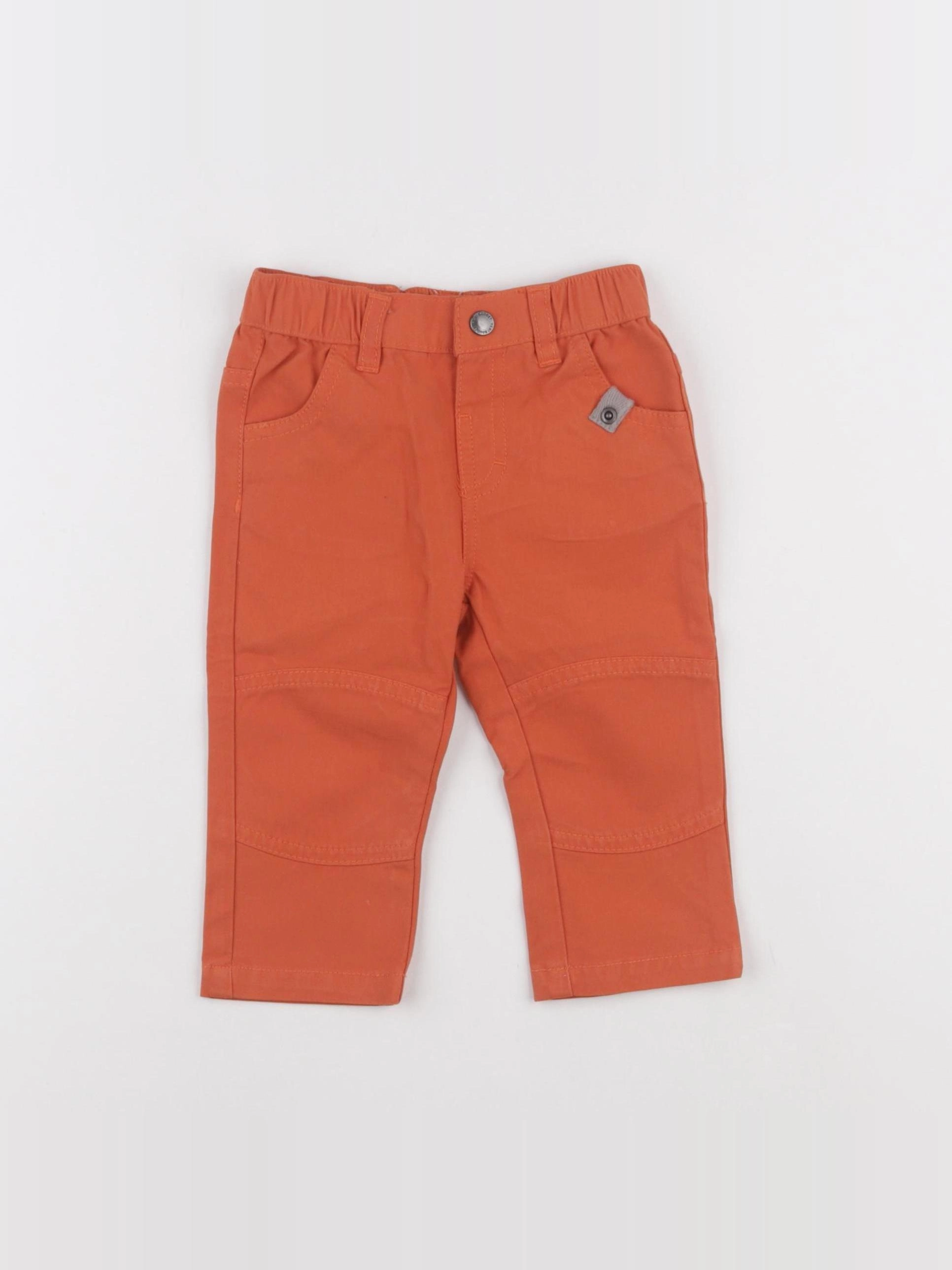 Vertbaudet - pantalon orange - 9 mois