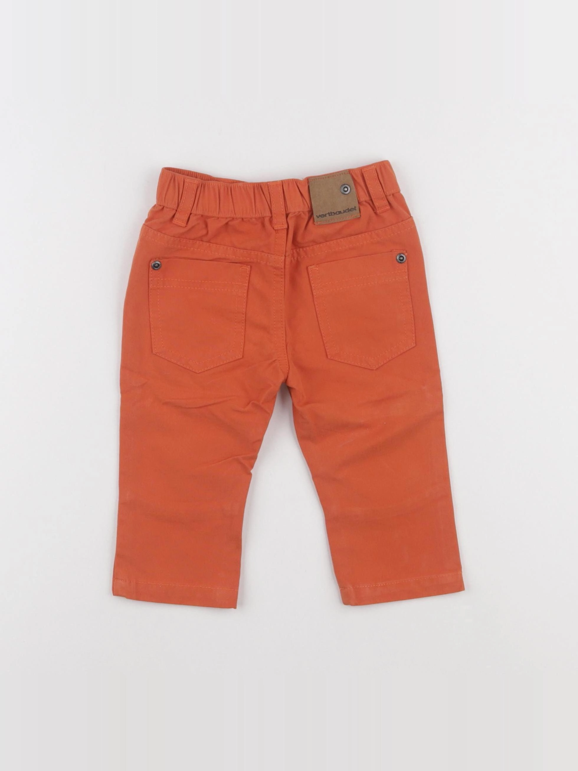 Vertbaudet - pantalon orange - 9 mois