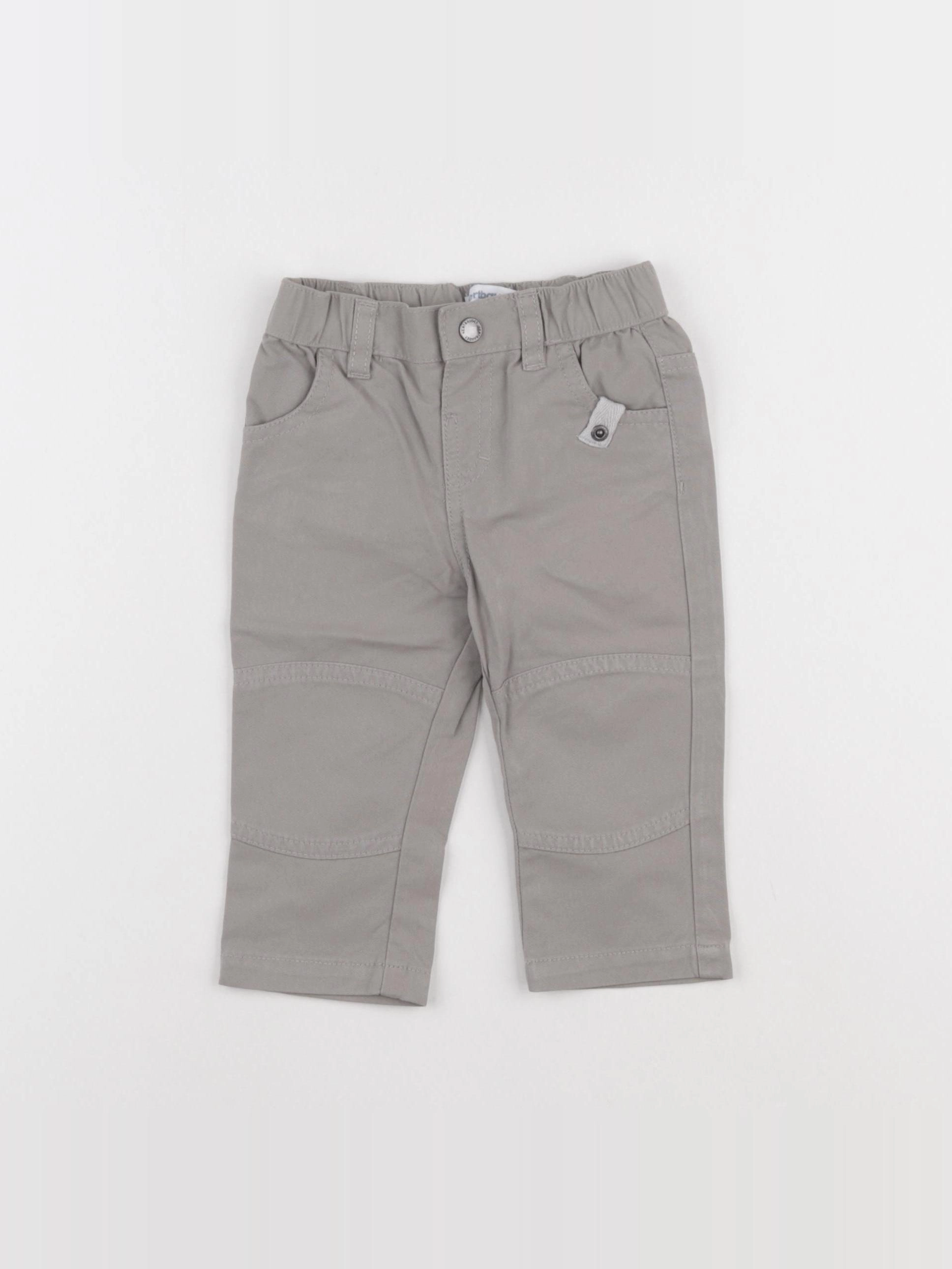 Vertbaudet - pantalon gris - 9 mois