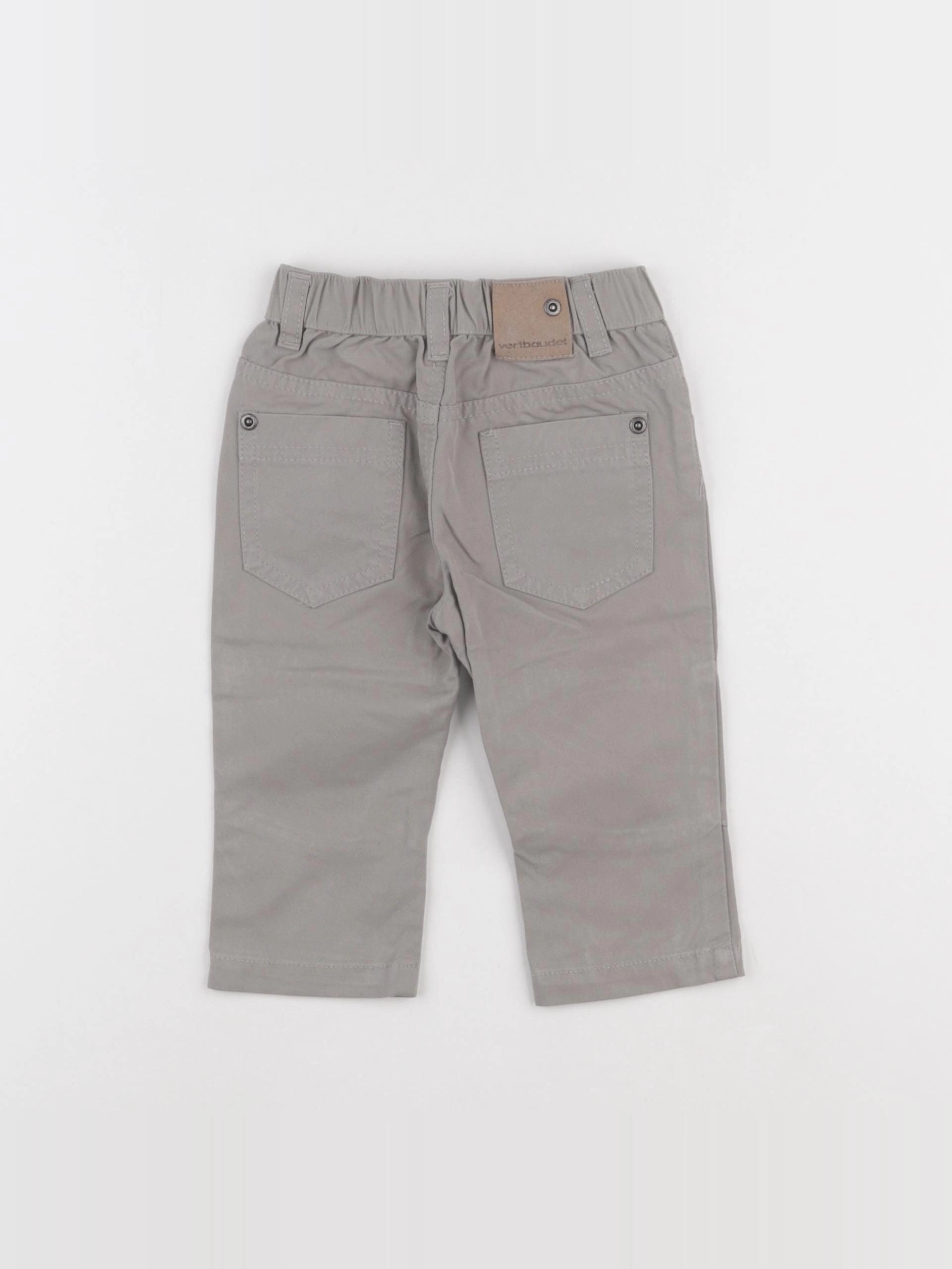 Vertbaudet - pantalon gris - 9 mois