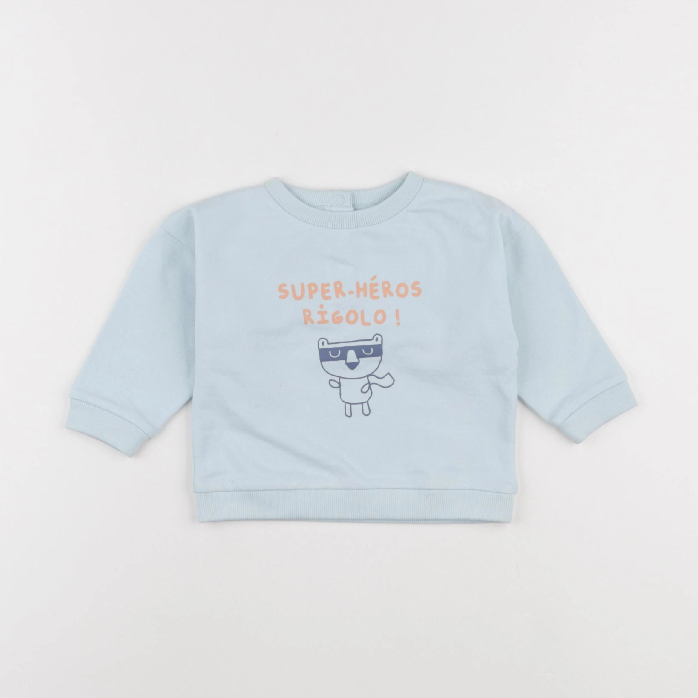 Vertbaudet - sweat bleu - 9 mois
