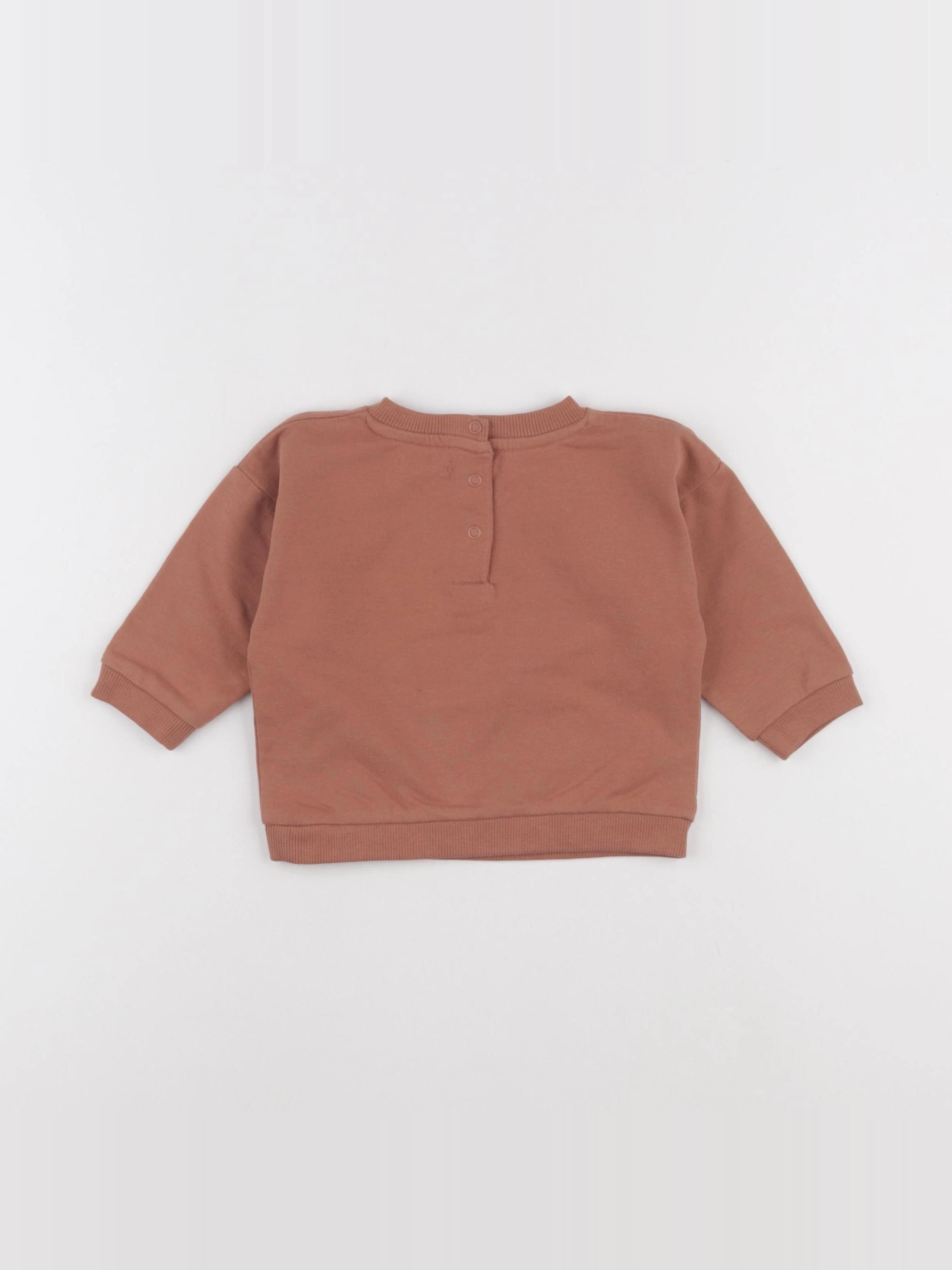 Vertbaudet - sweat marron - 9 mois