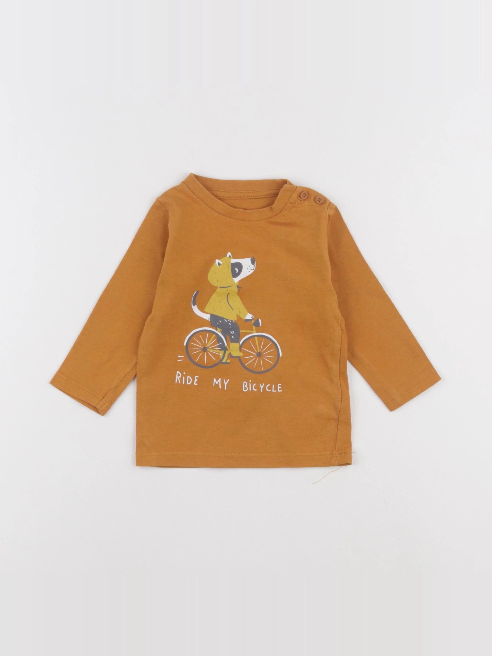 Vertbaudet - tee-shirt marron - 9 mois