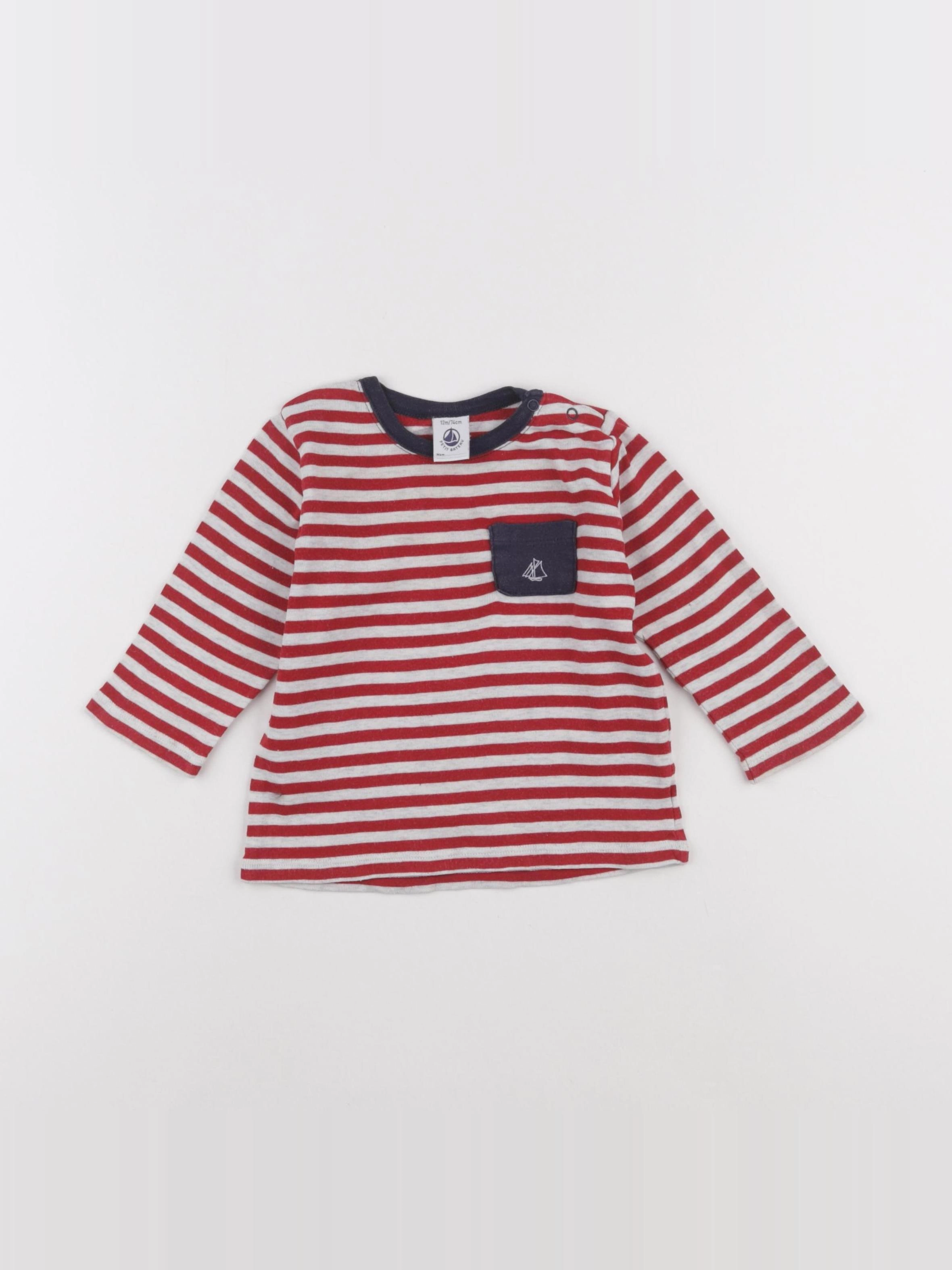 Petit Bateau - maillot de corps rouge - 12 mois