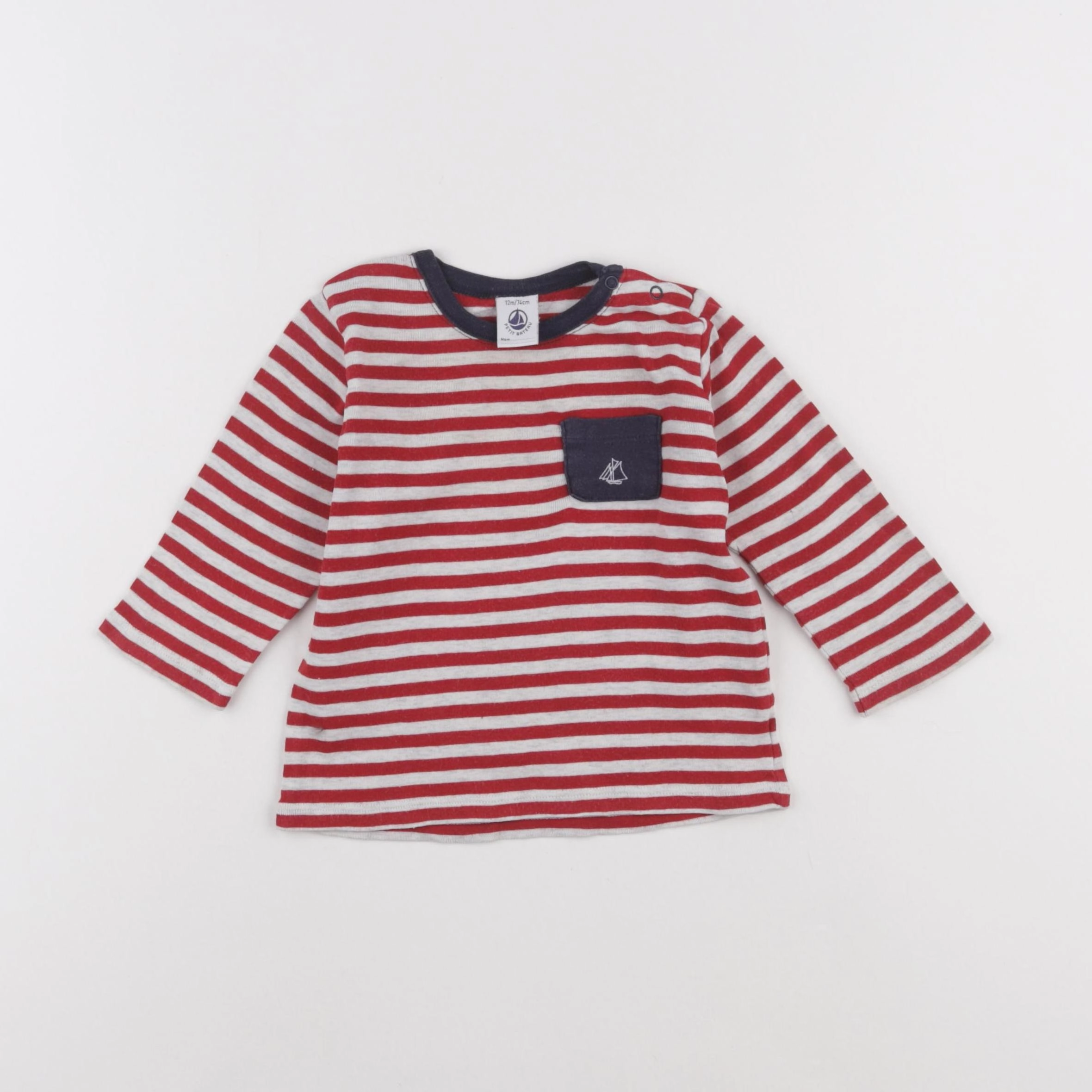Petit Bateau - maillot de corps rouge - 12 mois