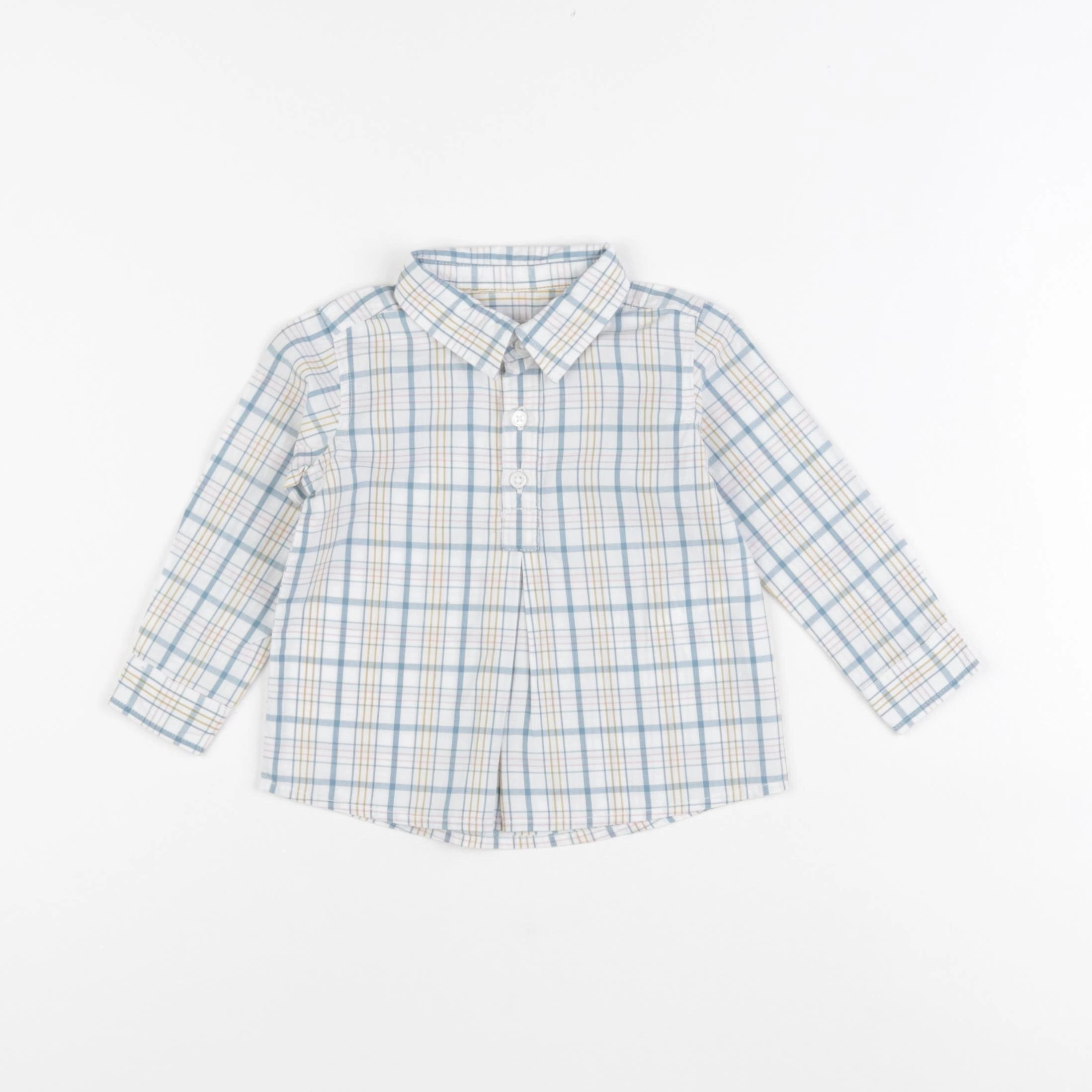 Gocco - chemise blanc, bleu - 6/9 mois