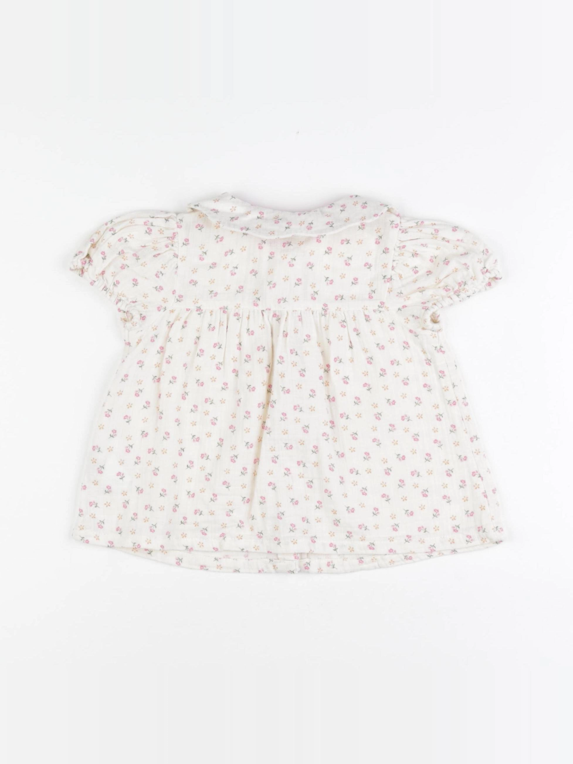 Tape à l'oeil - robe blanc, rose - 24 mois