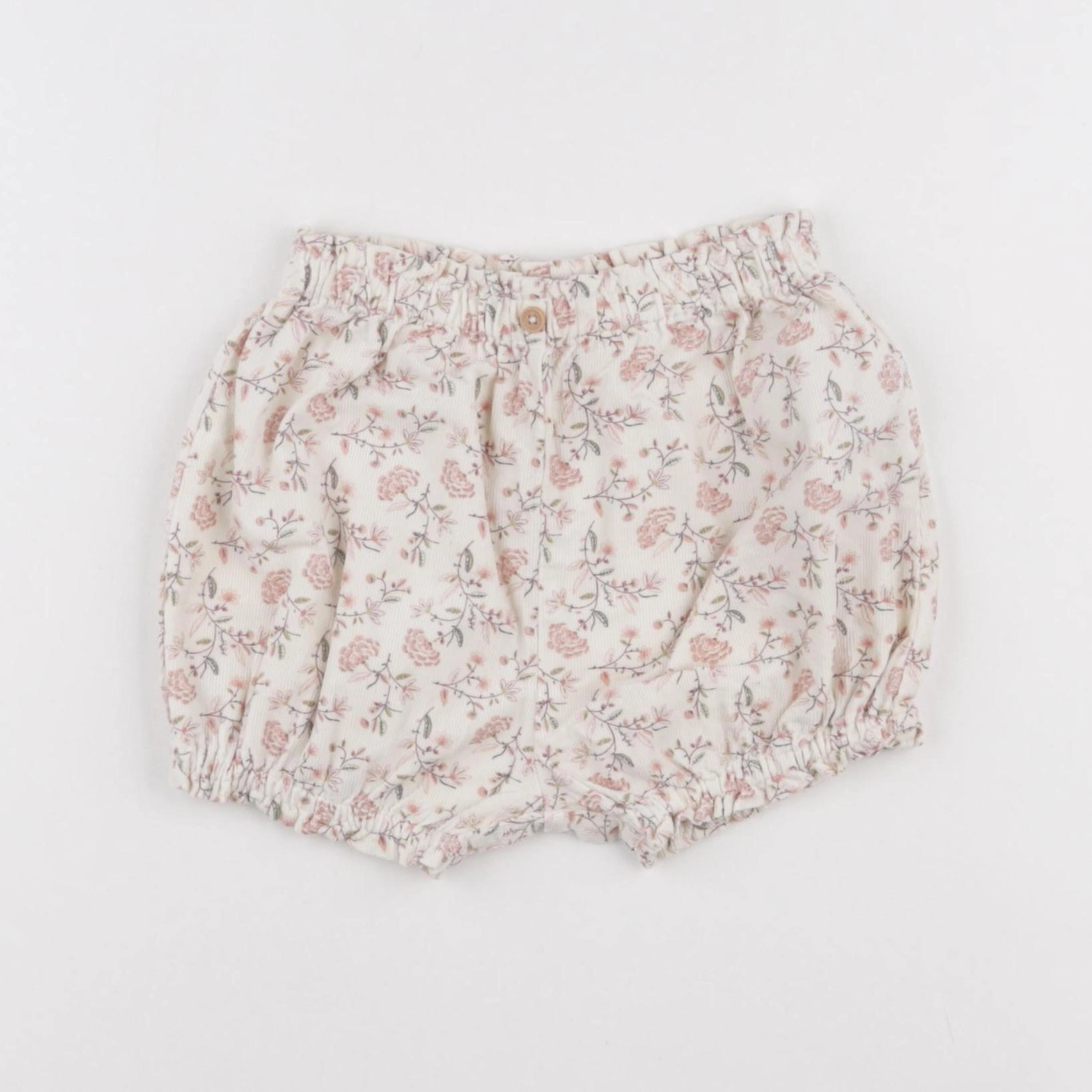 Vertbaudet - short rose, blanc - 18 mois