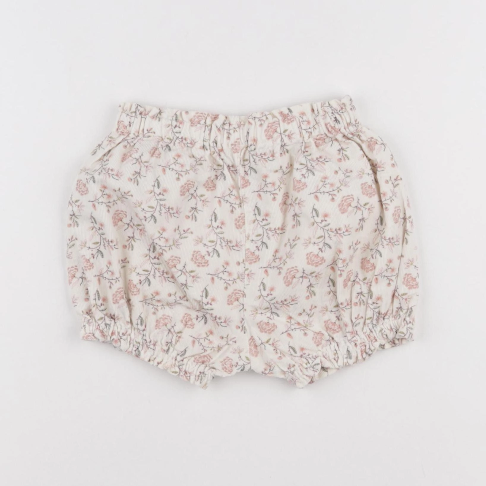 Vertbaudet - short rose, blanc - 18 mois