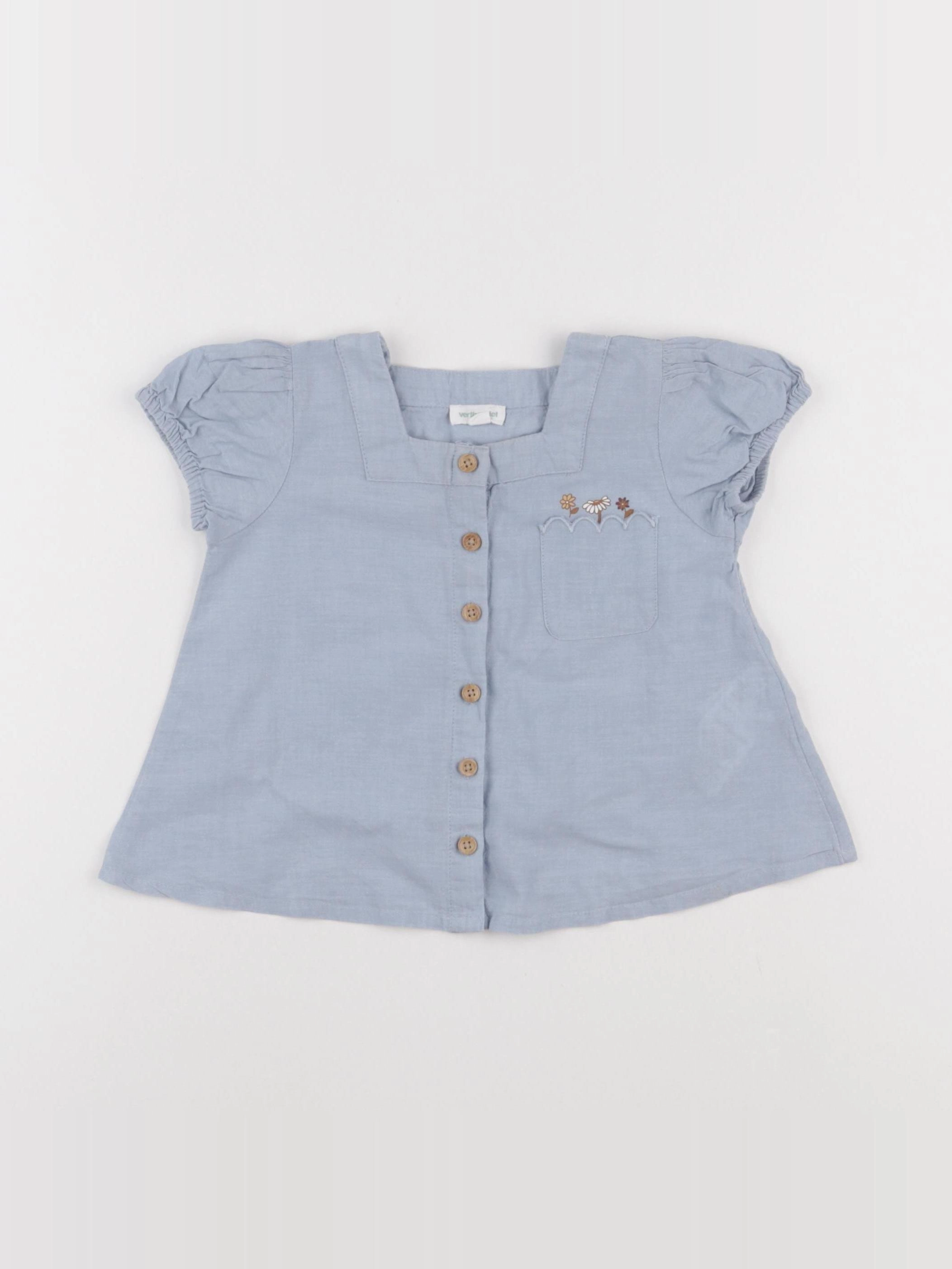 Vertbaudet - blouse bleu - 2 ans