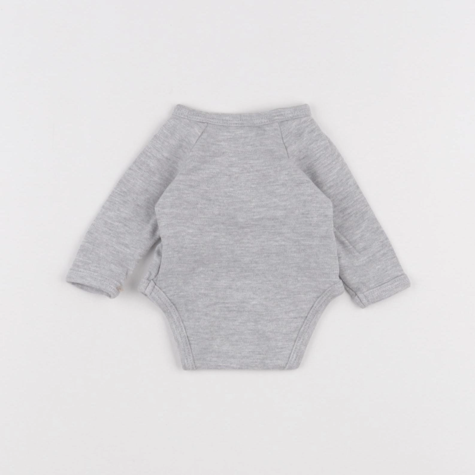 Vertbaudet - body gris - 0 mois