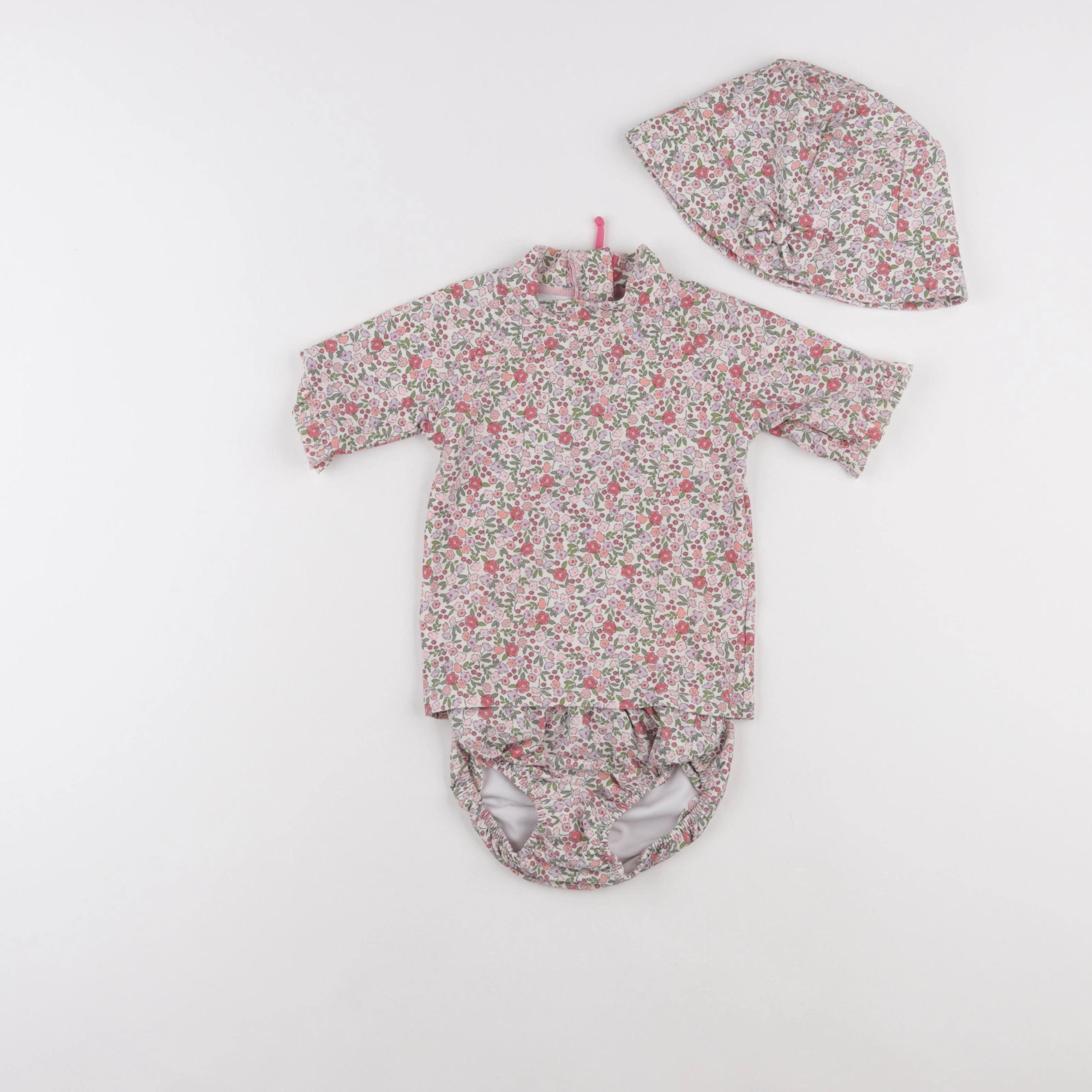 Vertbaudet - ensemble de bain rose - 2 ans