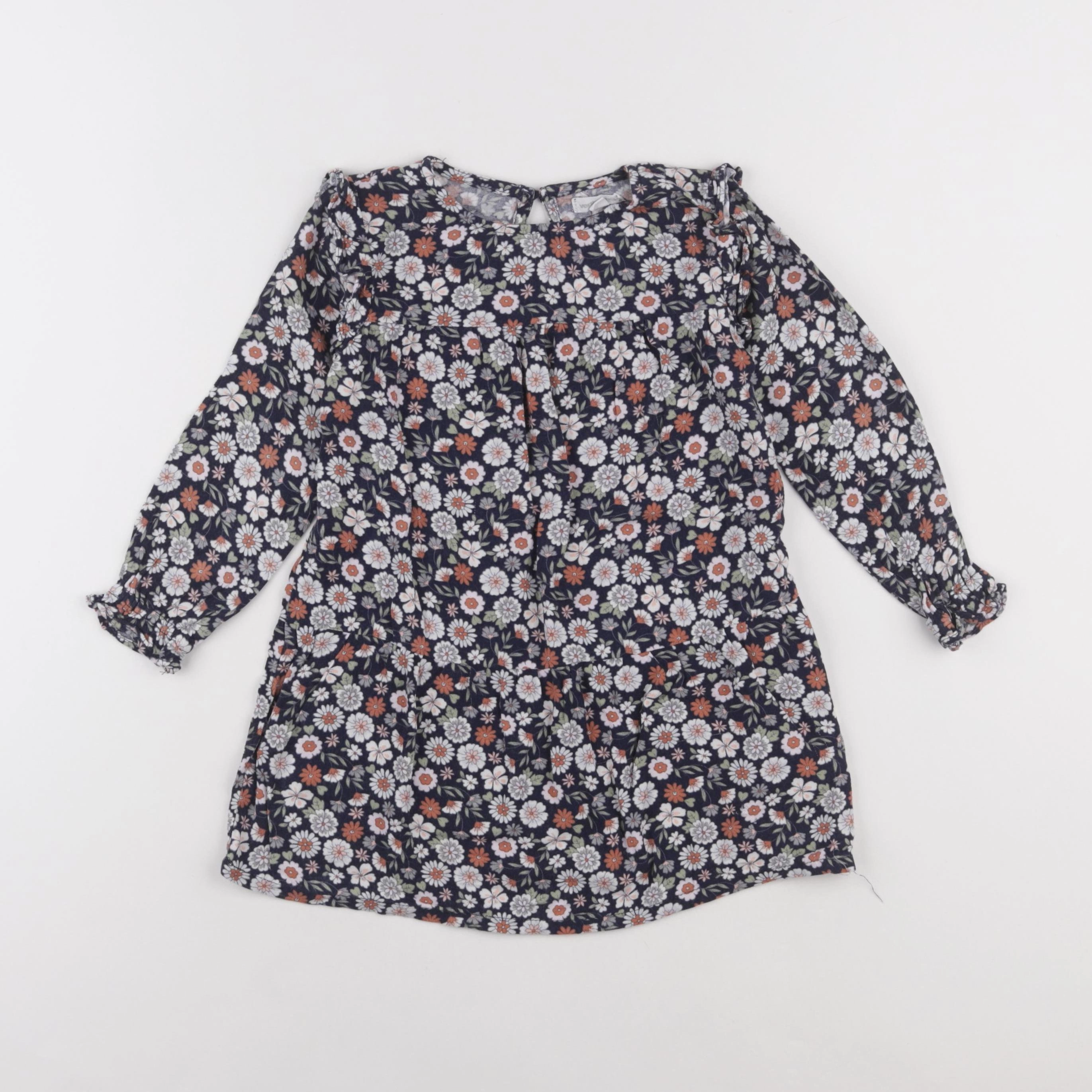 Vertbaudet - robe bleu, blanc - 3 ans